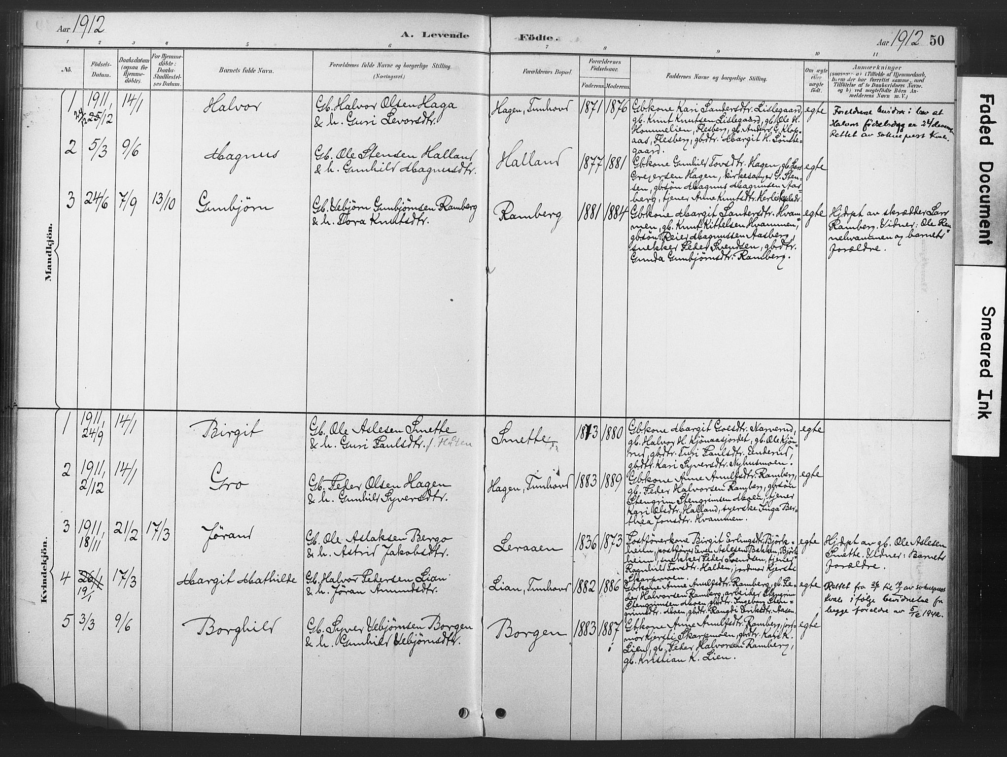 Nore kirkebøker, AV/SAKO-A-238/F/Fd/L0001: Parish register (official) no. IV 1, 1878-1918, p. 50