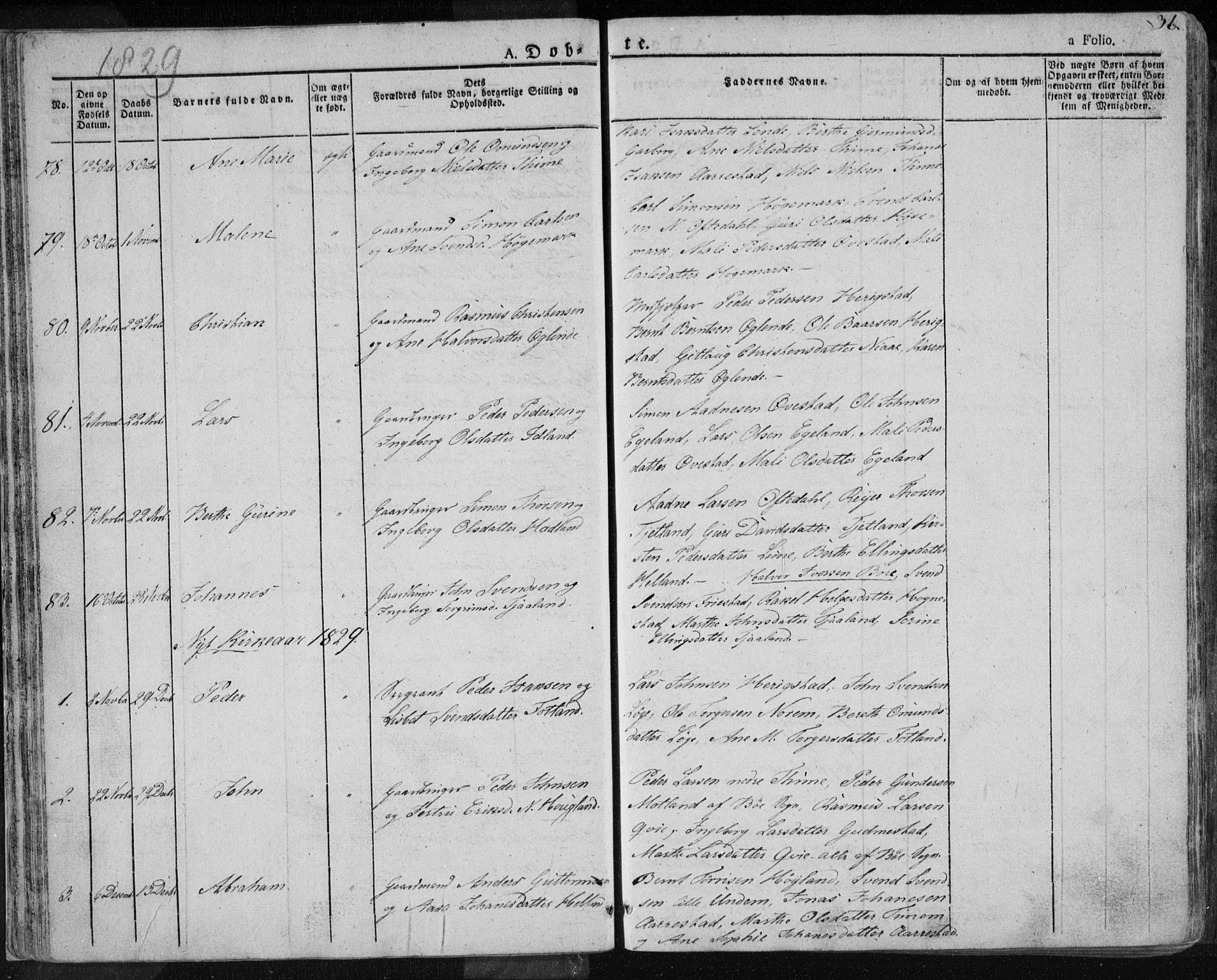 Lye sokneprestkontor, SAST/A-101794/001/30BA/L0004: Parish register (official) no. A 4, 1826-1841, p. 36