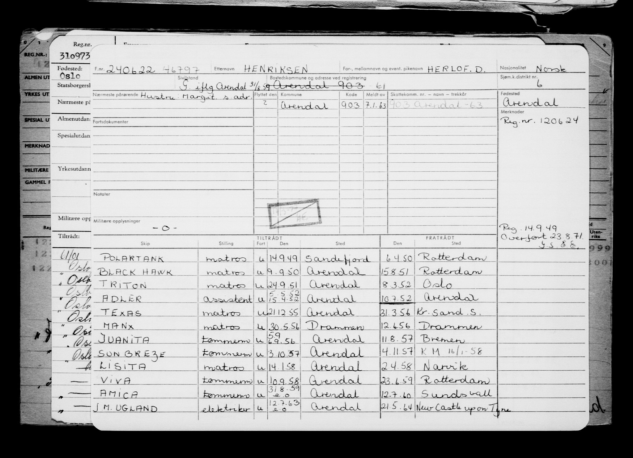 Direktoratet for sjømenn, AV/RA-S-3545/G/Gb/L0208: Hovedkort, 1922, p. 5