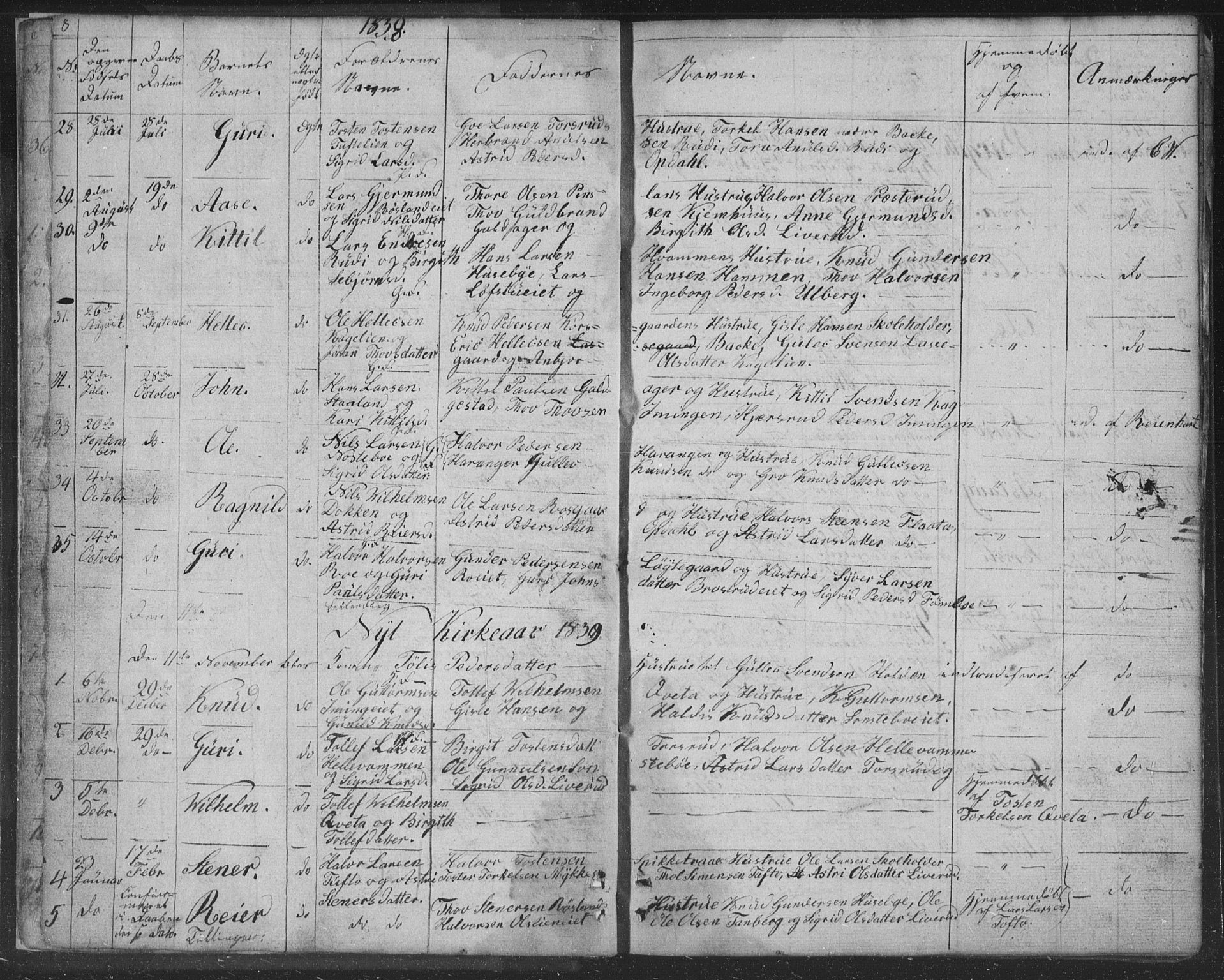 Nore kirkebøker, SAKO/A-238/F/Fc/L0002: Parish register (official) no. III 2, 1836-1861, p. 8