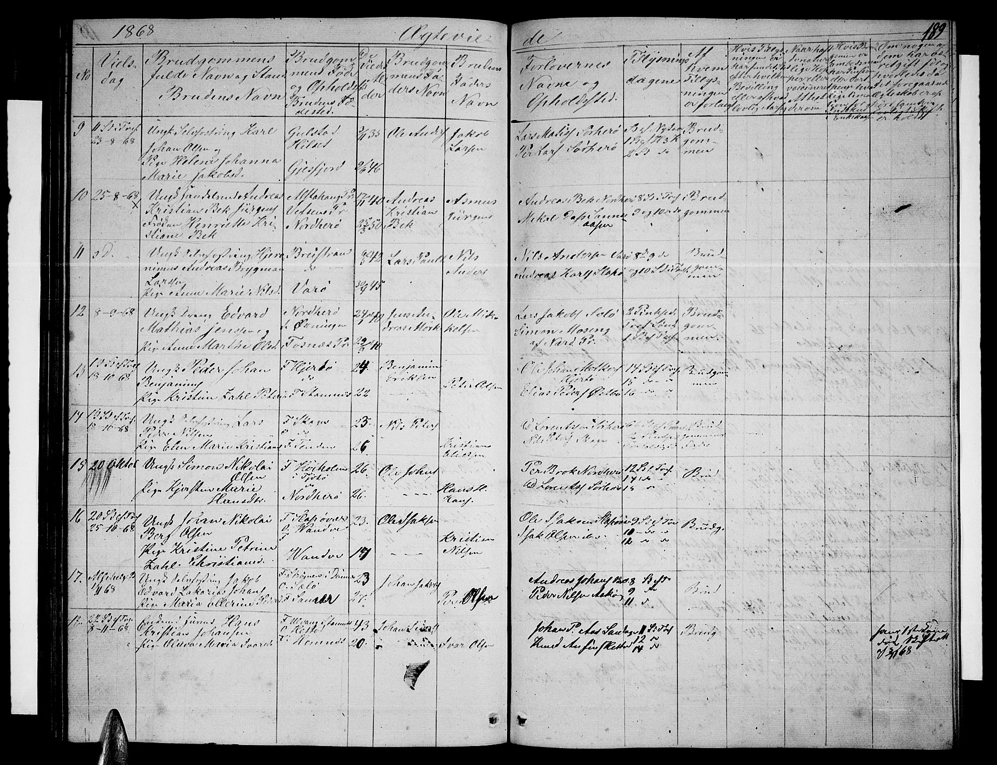 Ministerialprotokoller, klokkerbøker og fødselsregistre - Nordland, AV/SAT-A-1459/834/L0512: Parish register (copy) no. 834C03, 1862-1877, p. 189