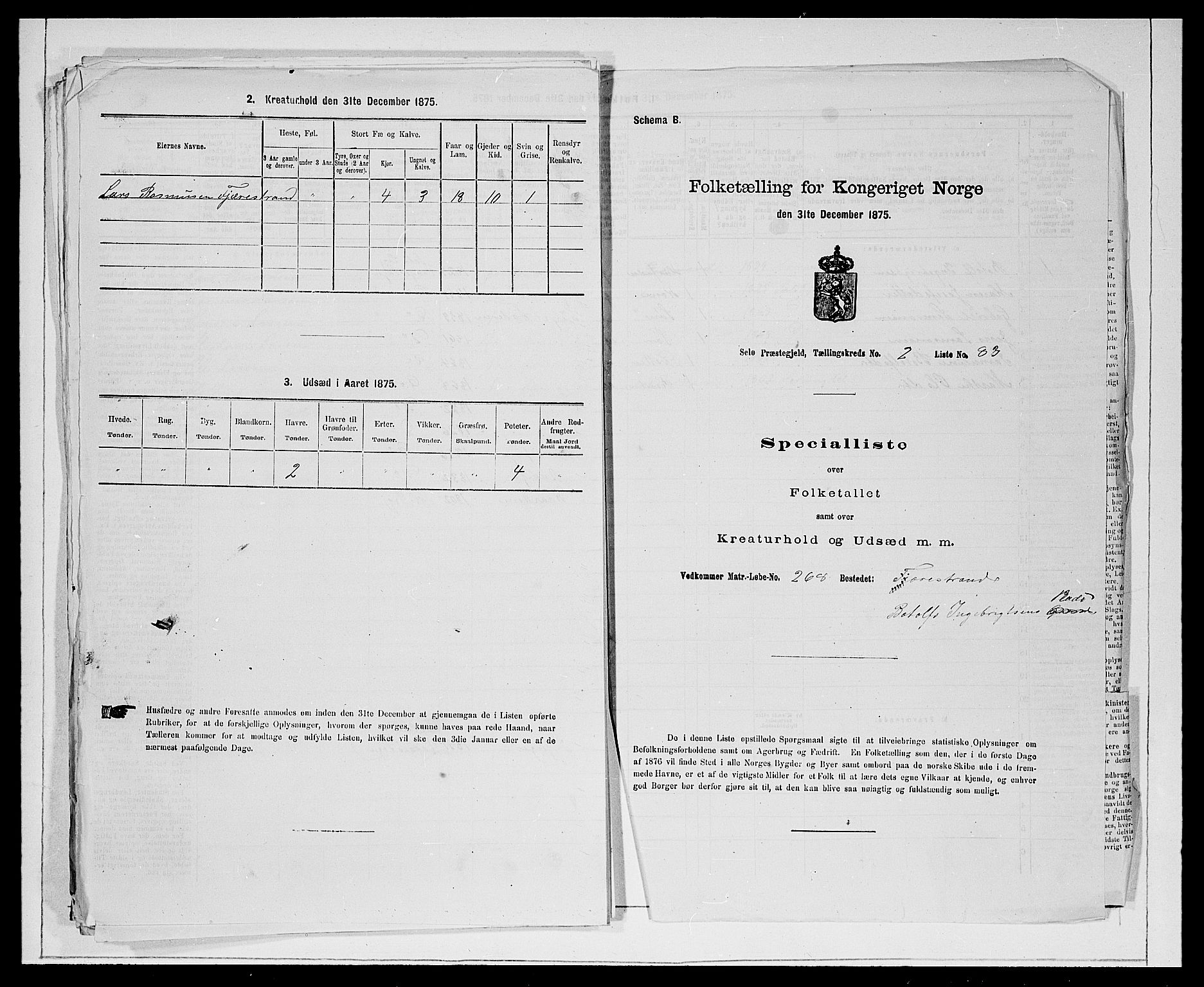 SAB, 1875 Census for 1441P Selje, 1875, p. 371