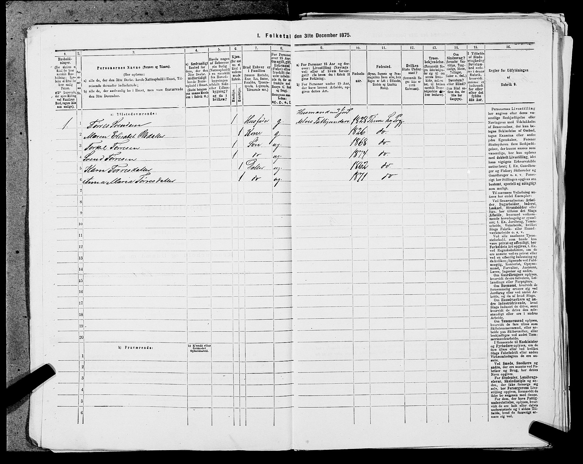 SAST, 1875 census for 1121P Lye, 1875, p. 483