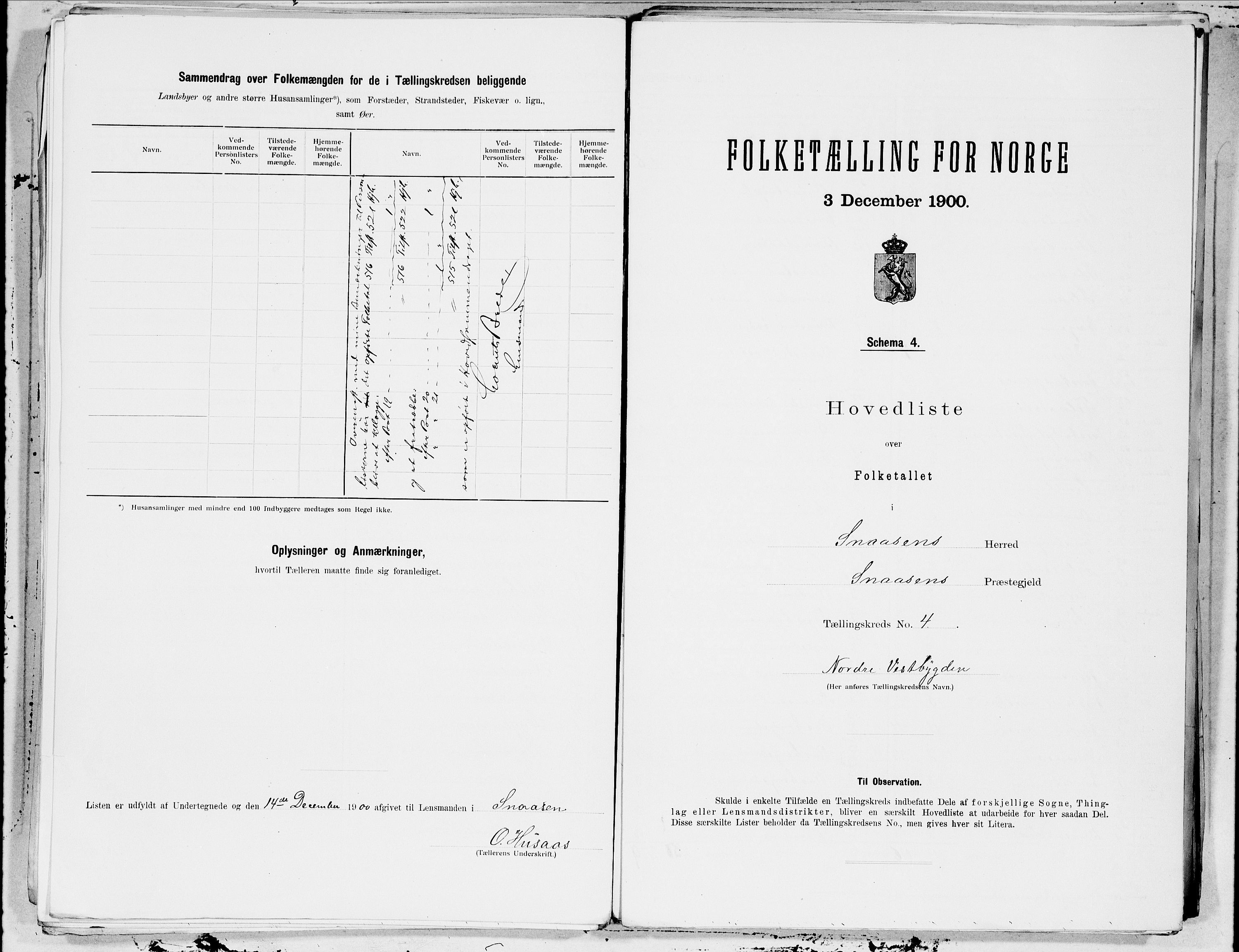 SAT, 1900 census for Snåsa, 1900, p. 10