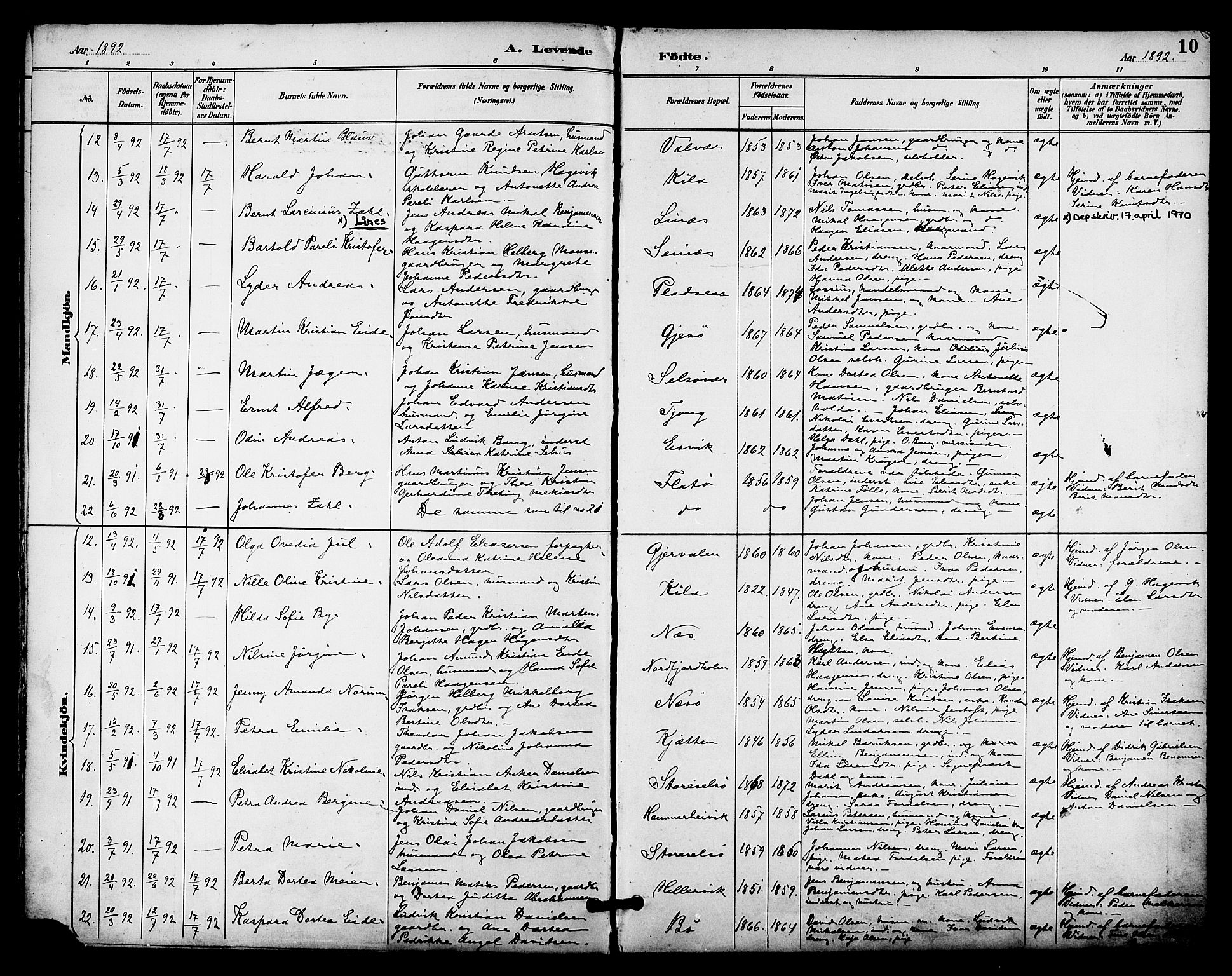 Ministerialprotokoller, klokkerbøker og fødselsregistre - Nordland, SAT/A-1459/841/L0610: Parish register (official) no. 841A14, 1890-1901, p. 10