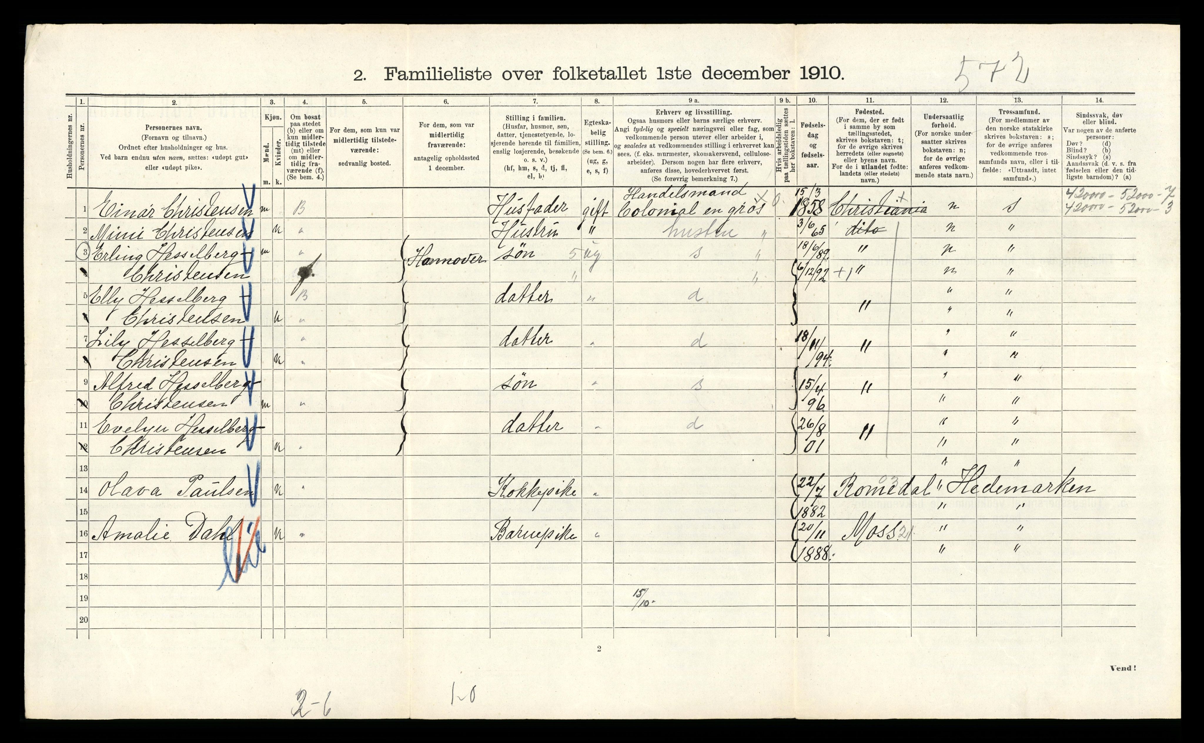 RA, 1910 census for Kristiania, 1910, p. 26074