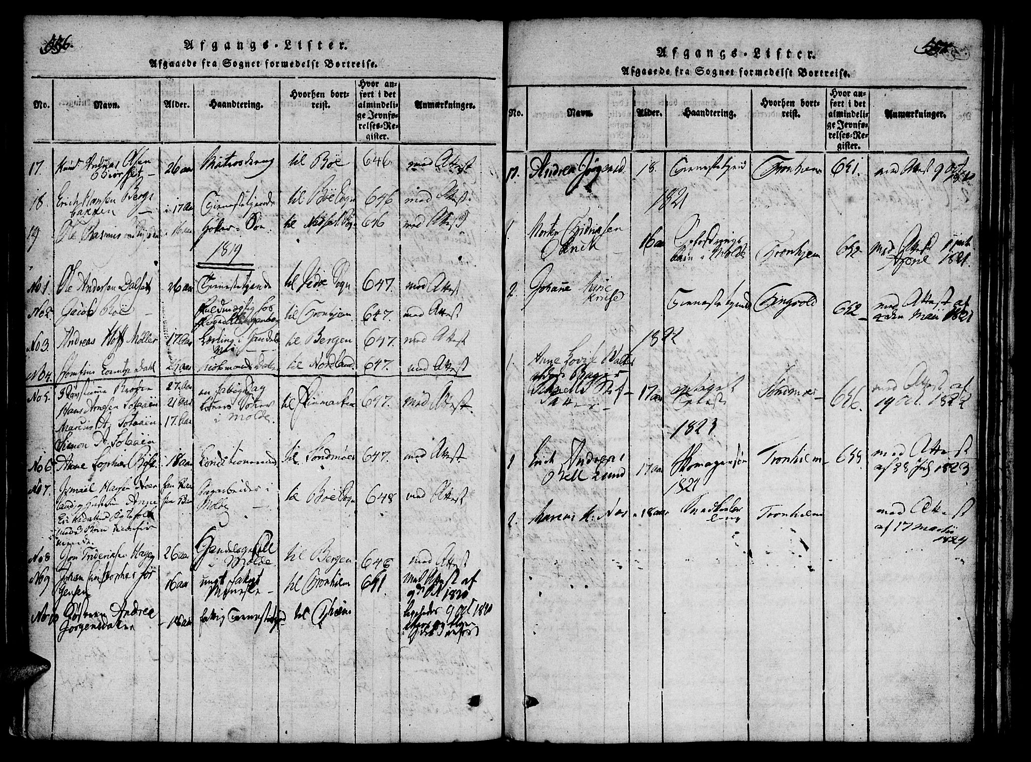 Ministerialprotokoller, klokkerbøker og fødselsregistre - Møre og Romsdal, SAT/A-1454/558/L0688: Parish register (official) no. 558A02, 1818-1843, p. 556-557