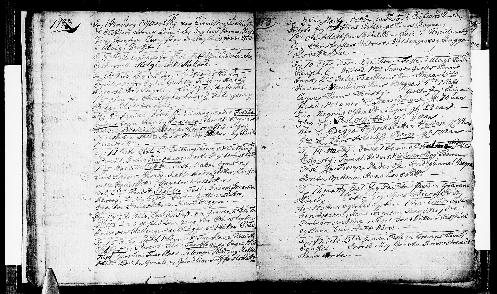 Ulvik sokneprestembete, SAB/A-78801/H/Haa: Parish register (official) no. A 5, 1740-1743, p. 23
