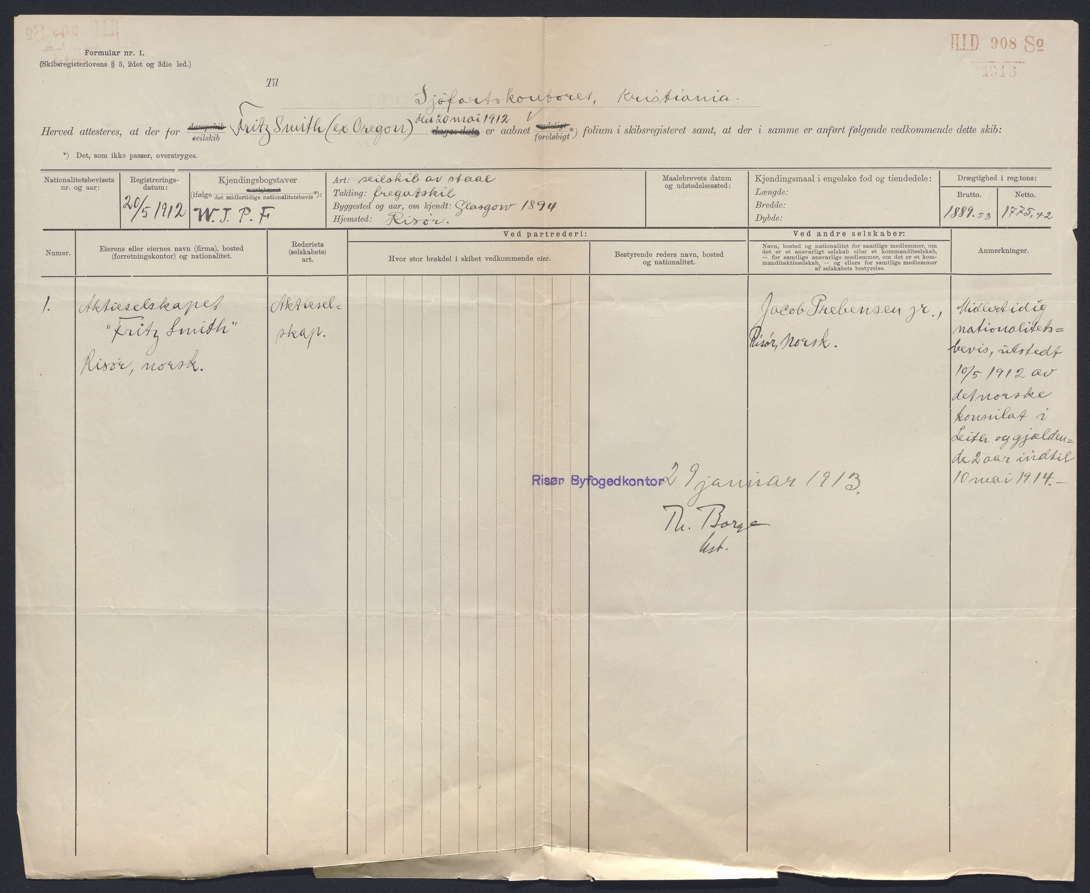 Sjøfartsdirektoratet med forløpere, skipsmapper slettede skip, RA/S-4998/F/Fa/L0277: --, 1880-1929, p. 388