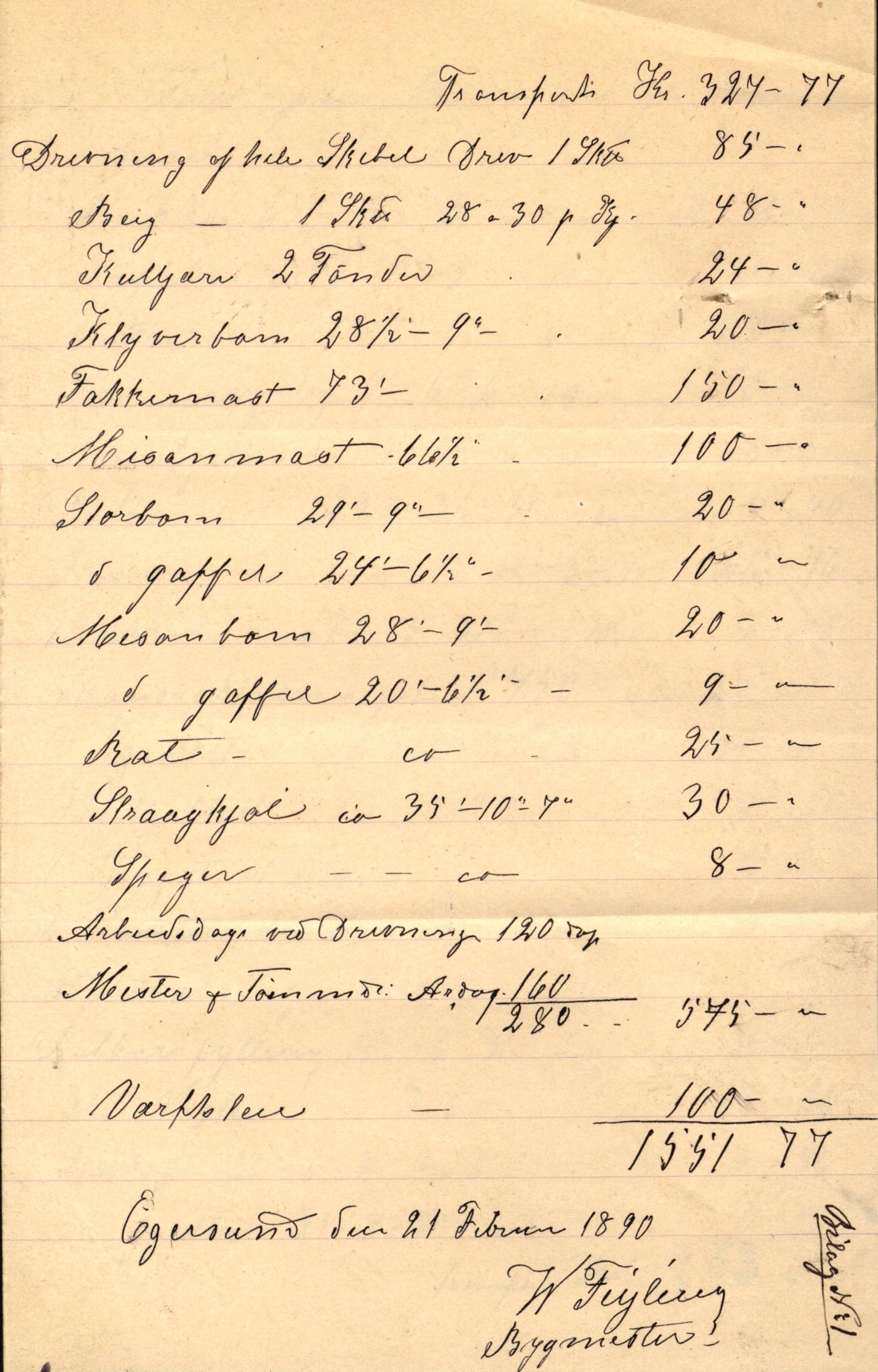 Pa 63 - Østlandske skibsassuranceforening, VEMU/A-1079/G/Ga/L0025/0002: Havaridokumenter / Victoria, St. Petersburg, Windsor, 1890, p. 6