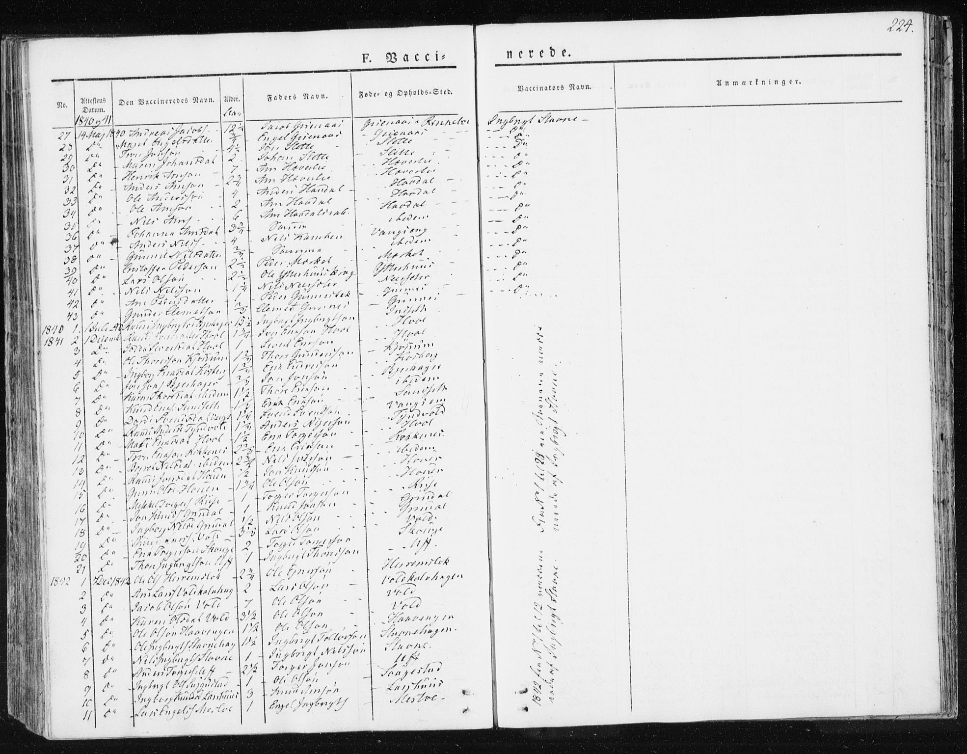 Ministerialprotokoller, klokkerbøker og fødselsregistre - Sør-Trøndelag, AV/SAT-A-1456/674/L0869: Parish register (official) no. 674A01, 1829-1860, p. 224