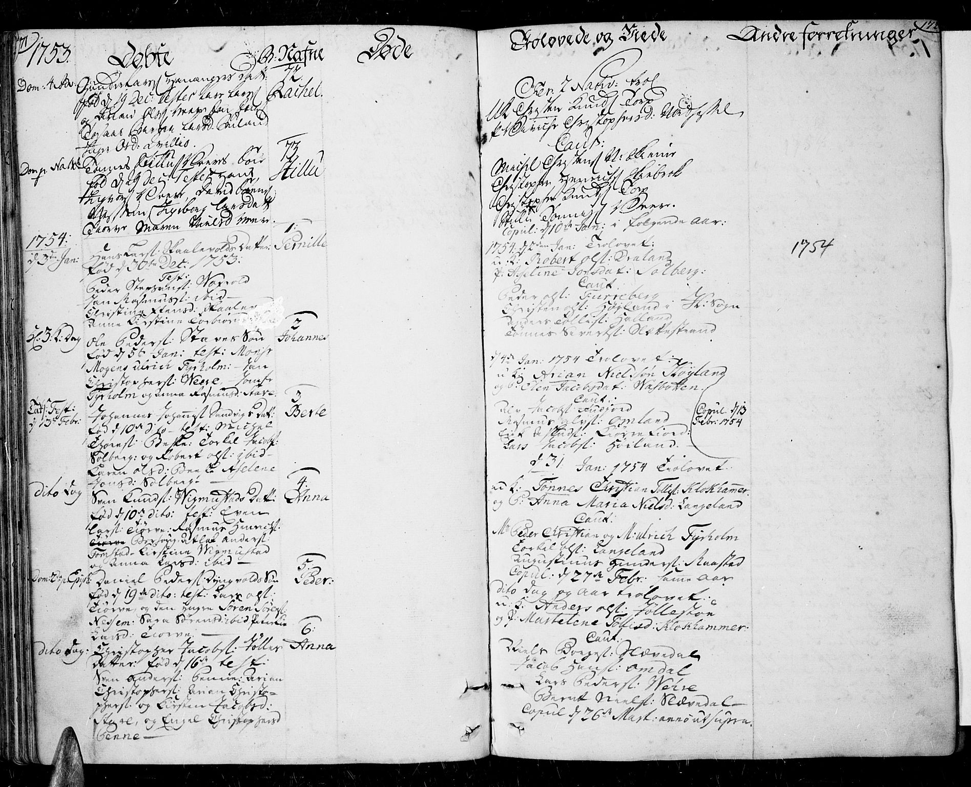 Lista sokneprestkontor, AV/SAK-1111-0027/F/Fa/L0003: Parish register (official) no. A 3 /1, 1743-1767, p. 171-172