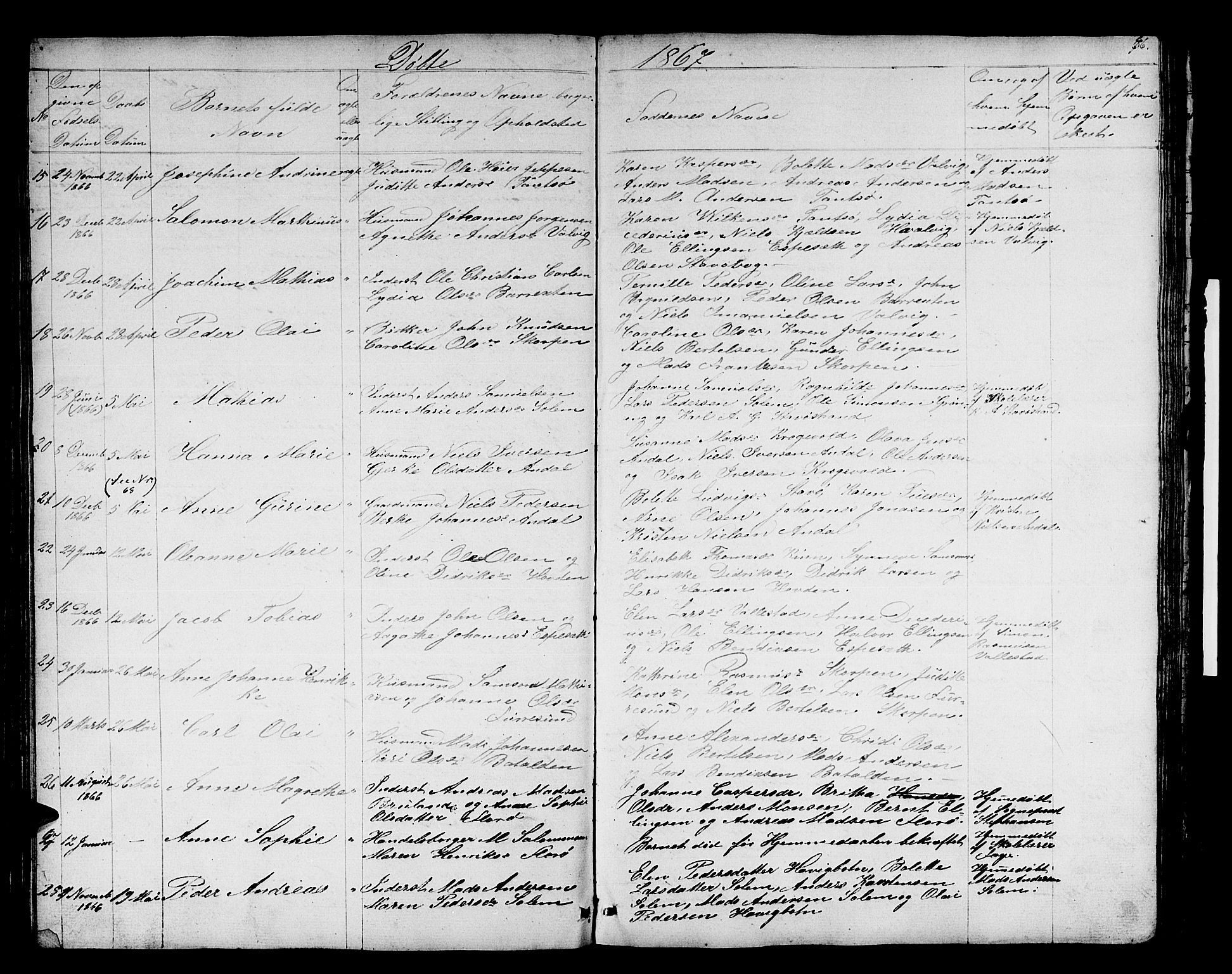 Kinn sokneprestembete, AV/SAB-A-80801/H/Hab/Haba/L0001: Parish register (copy) no. A 1, 1853-1868, p. 66