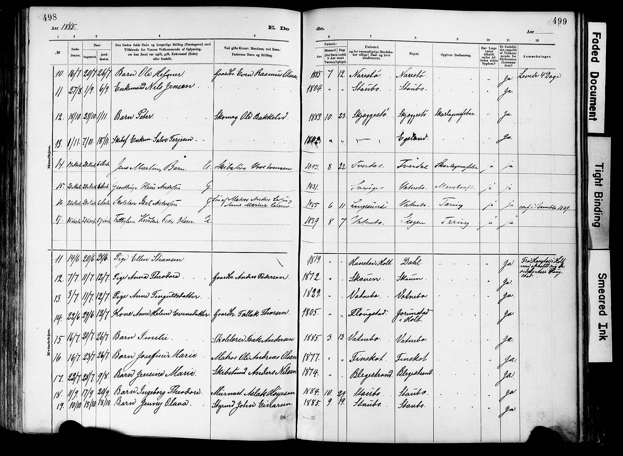 Dypvåg sokneprestkontor, AV/SAK-1111-0007/F/Fa/Fab/L0001: Parish register (official) no. A 1, 1885-1912, p. 498-499