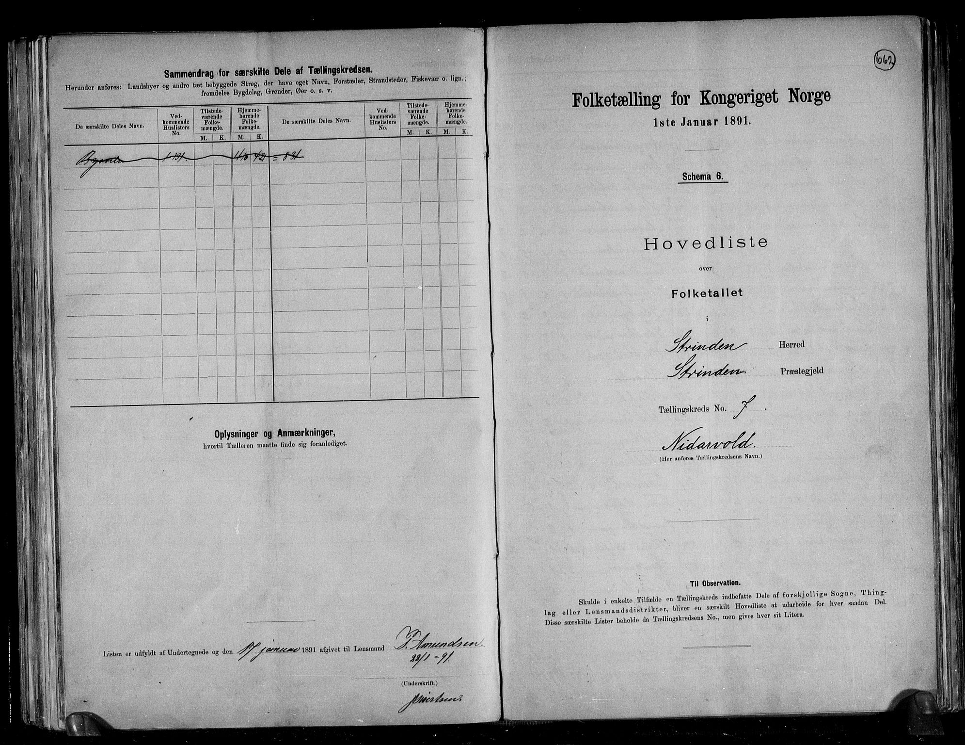 RA, 1891 census for 1660 Strinda, 1891, p. 22