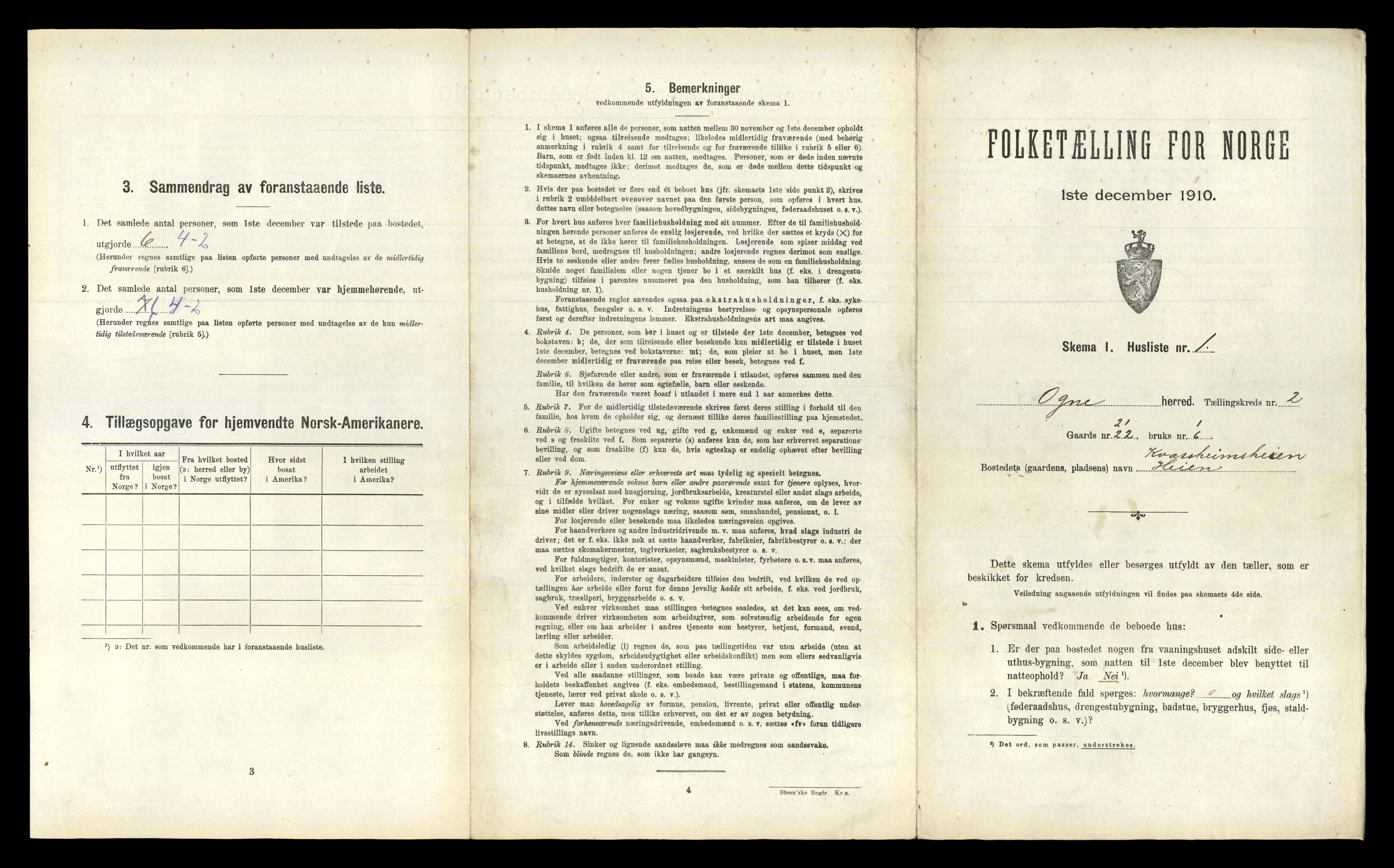 RA, 1910 census for Ogna, 1910, p. 193