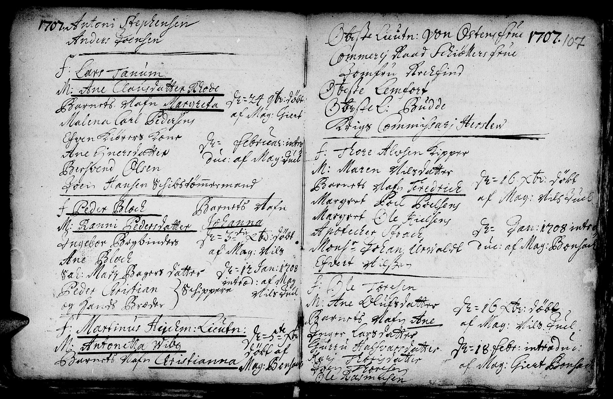 Ministerialprotokoller, klokkerbøker og fødselsregistre - Sør-Trøndelag, SAT/A-1456/601/L0034: Parish register (official) no. 601A02, 1702-1714, p. 107