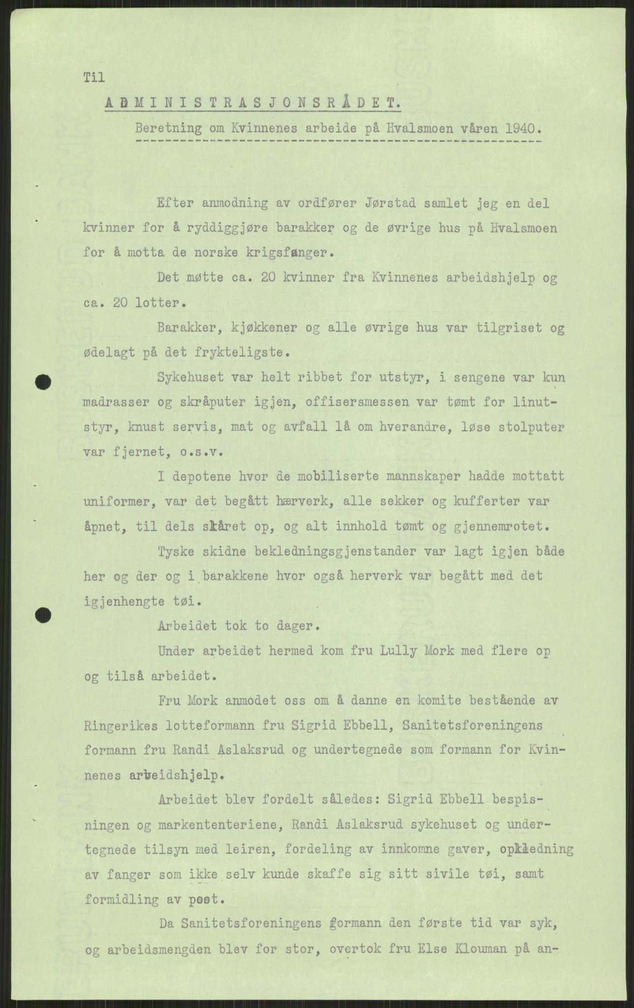 Forsvaret, Forsvarets krigshistoriske avdeling, AV/RA-RAFA-2017/Y/Ya/L0014: II-C-11-31 - Fylkesmenn.  Rapporter om krigsbegivenhetene 1940., 1940, p. 374