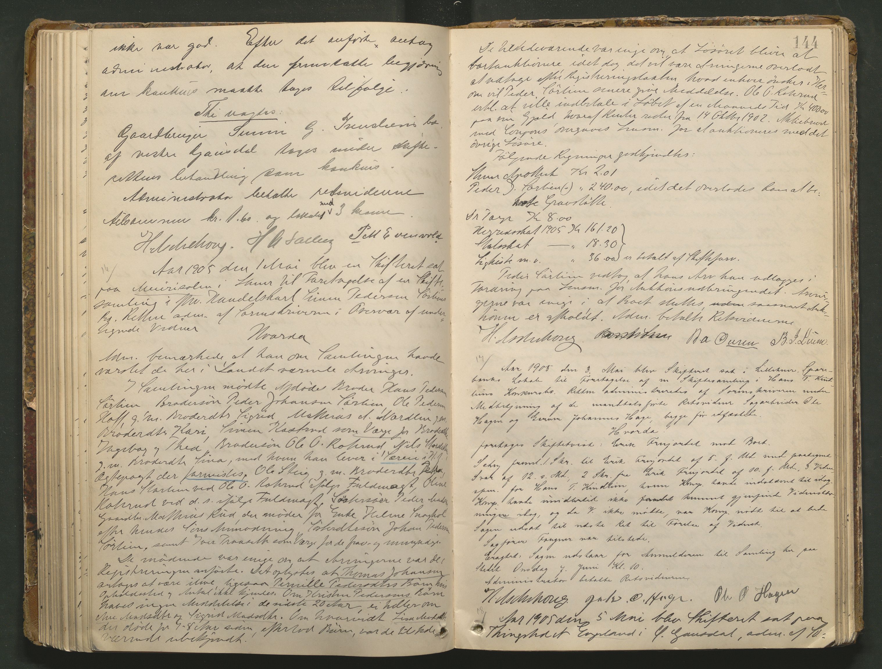 Sør-Gudbrandsdal tingrett, AV/SAH-TING-004/J/Ja/Jad/L0001: Skifteforhandlingsprotokoll - Fåberg og Gausdal, 1899-1911, p. 143b-144a