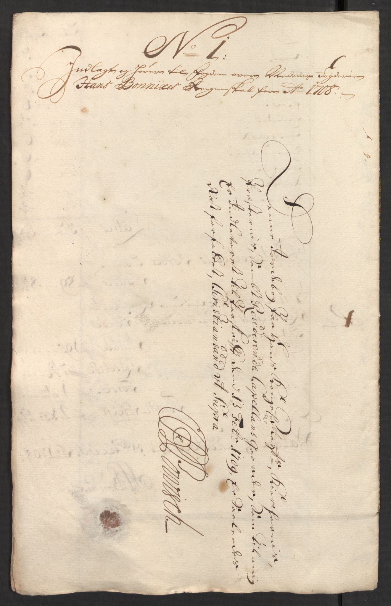 Rentekammeret inntil 1814, Reviderte regnskaper, Fogderegnskap, AV/RA-EA-4092/R39/L2318: Fogderegnskap Nedenes, 1706-1709, p. 257