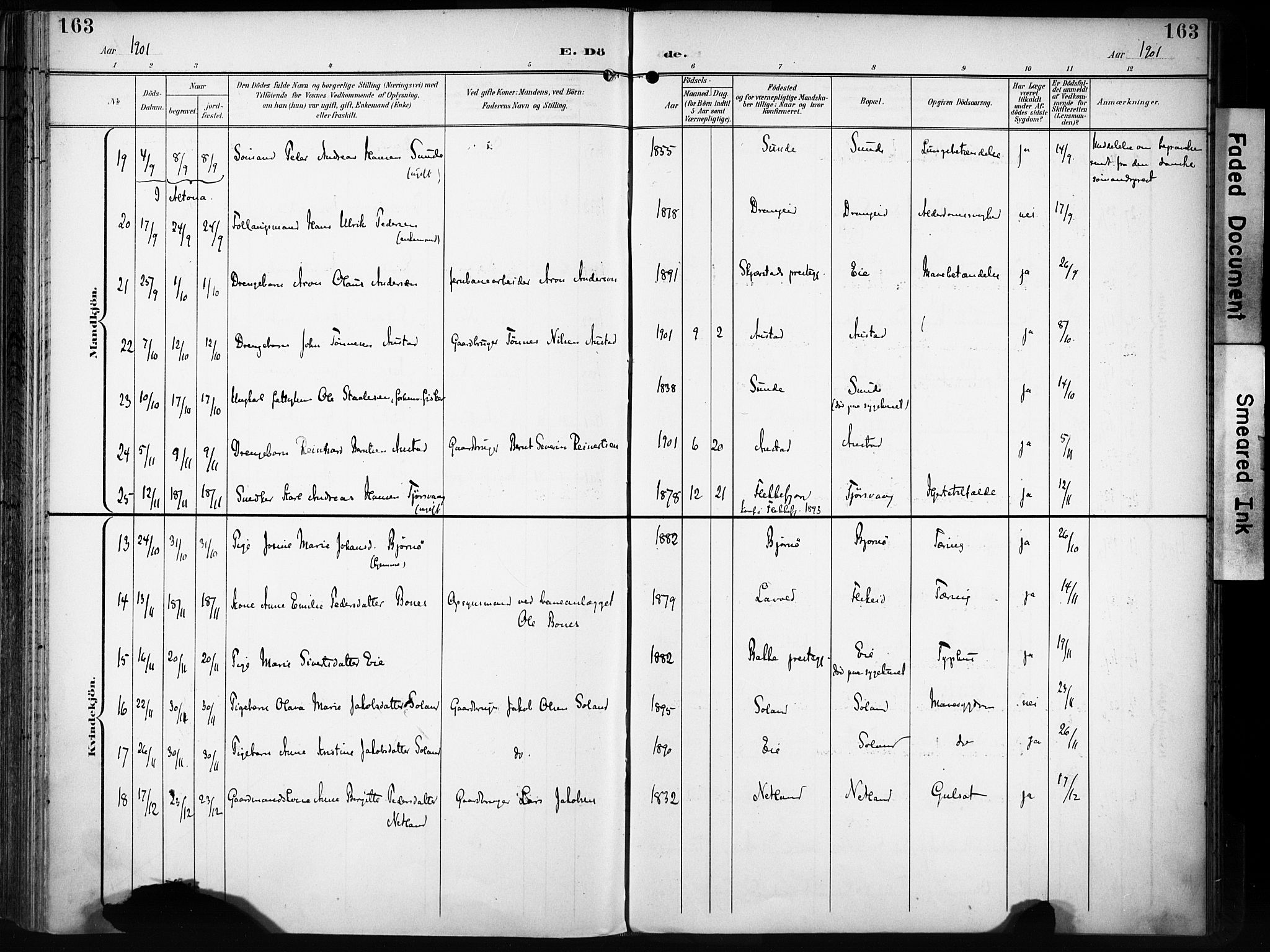 Flekkefjord sokneprestkontor, AV/SAK-1111-0012/F/Fa/Fac/L0009: Parish register (official) no. A 9, 1899-1909, p. 163