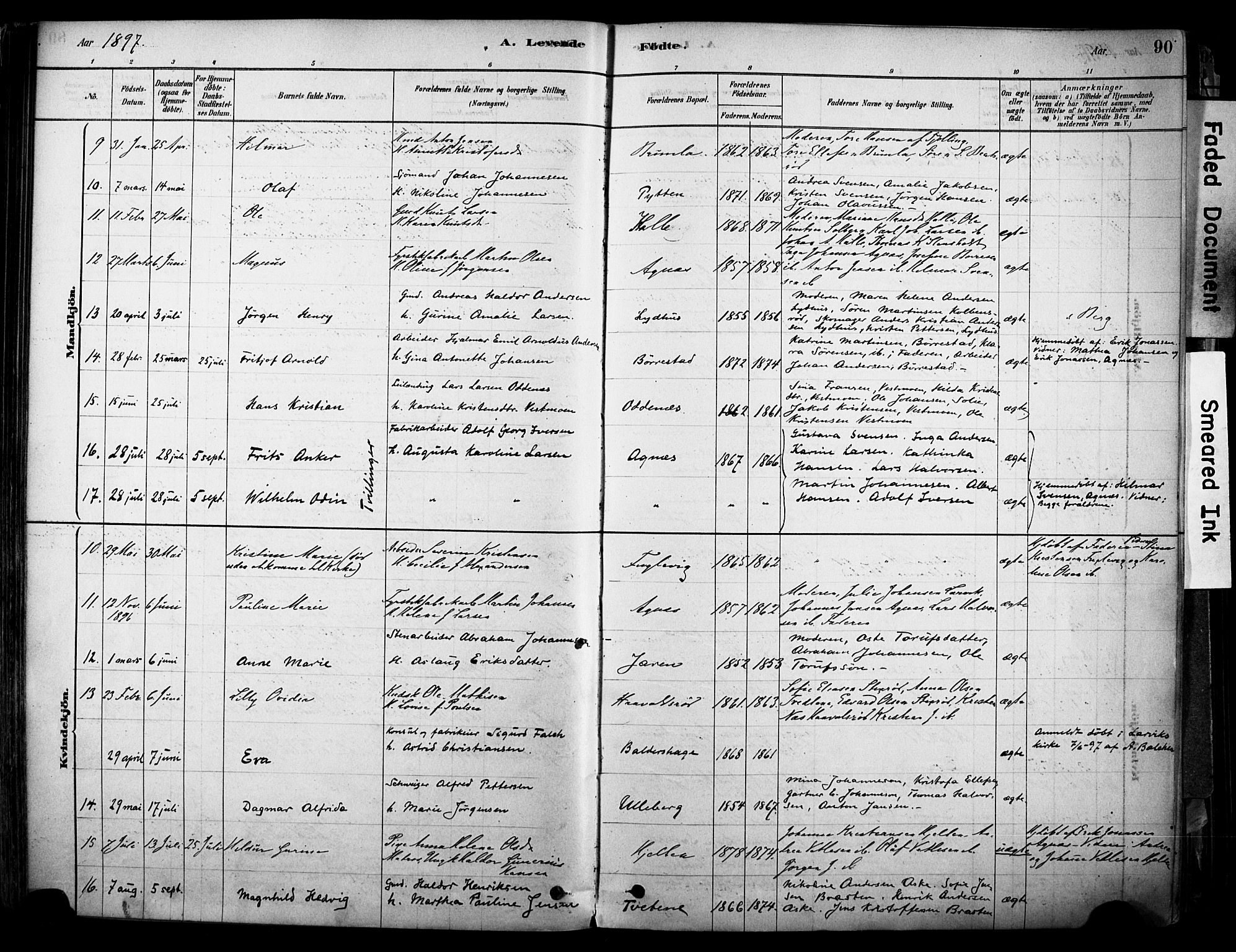 Brunlanes kirkebøker, AV/SAKO-A-342/F/Fc/L0001: Parish register (official) no. III 1, 1878-1899, p. 90