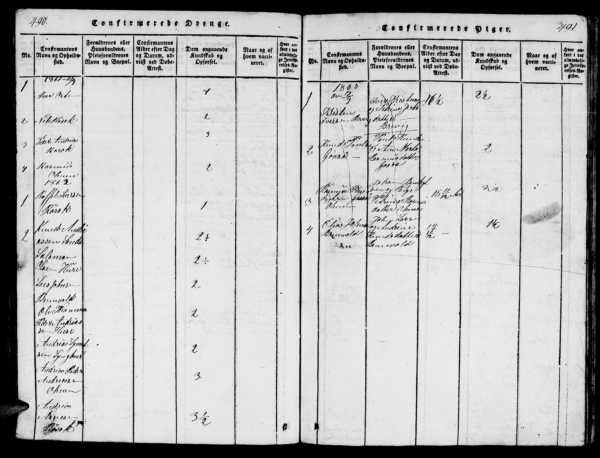 Ministerialprotokoller, klokkerbøker og fødselsregistre - Møre og Romsdal, AV/SAT-A-1454/561/L0731: Parish register (copy) no. 561C01, 1817-1867, p. 490-491