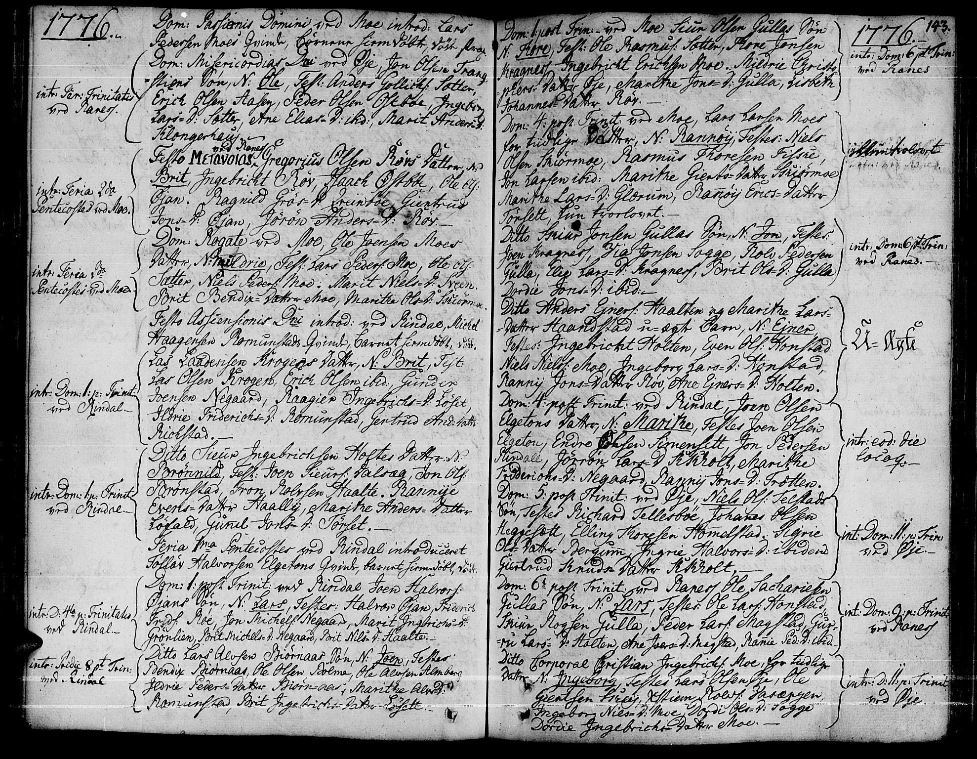 Ministerialprotokoller, klokkerbøker og fødselsregistre - Møre og Romsdal, AV/SAT-A-1454/595/L1039: Parish register (official) no. 595A01, 1750-1796, p. 143