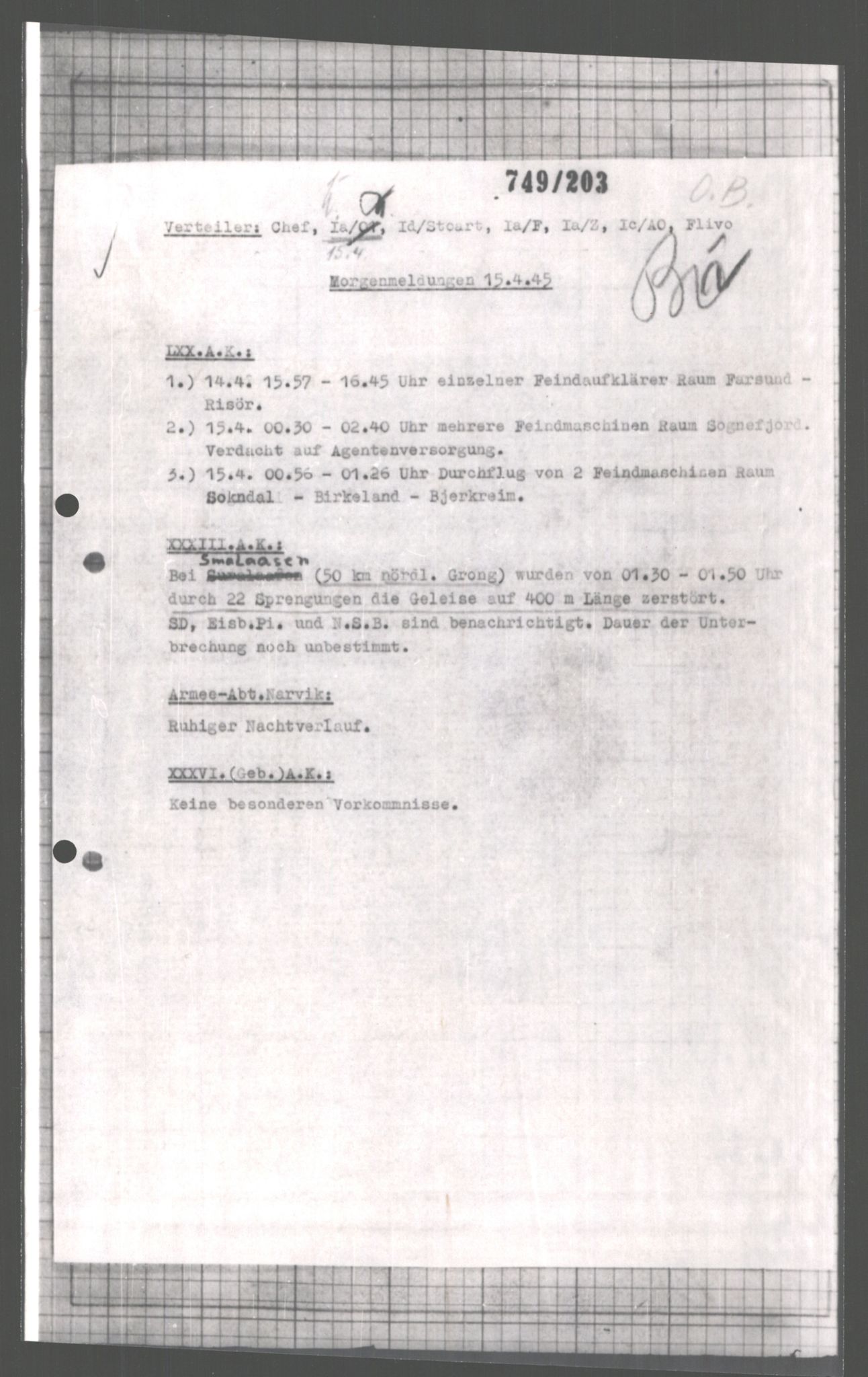 Forsvarets Overkommando. 2 kontor. Arkiv 11.4. Spredte tyske arkivsaker, AV/RA-RAFA-7031/D/Dar/Dara/L0004: Krigsdagbøker for 20. Gebirgs-Armee-Oberkommando (AOK 20), 1945, p. 581