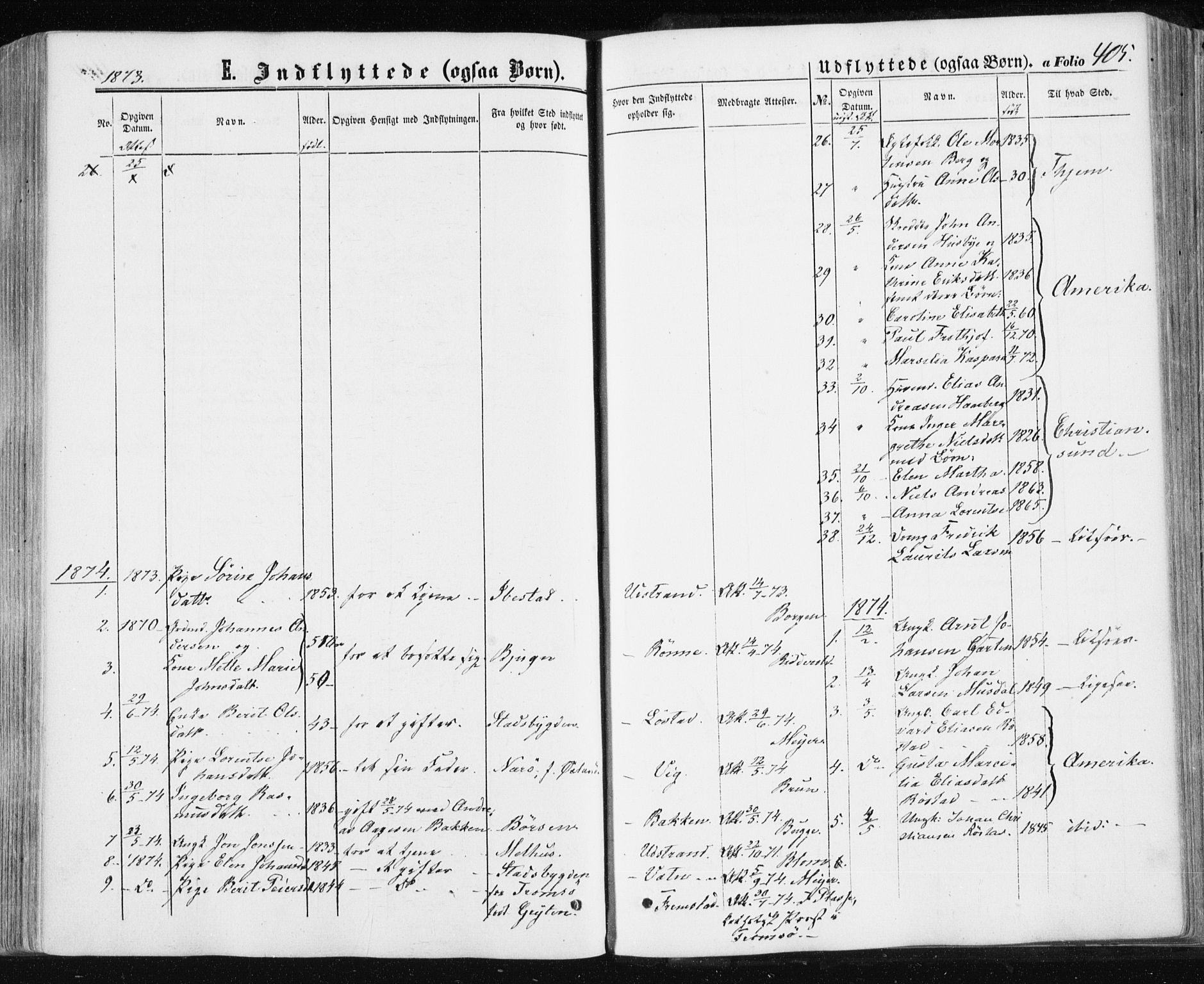 Ministerialprotokoller, klokkerbøker og fødselsregistre - Sør-Trøndelag, SAT/A-1456/659/L0737: Parish register (official) no. 659A07, 1857-1875, p. 405