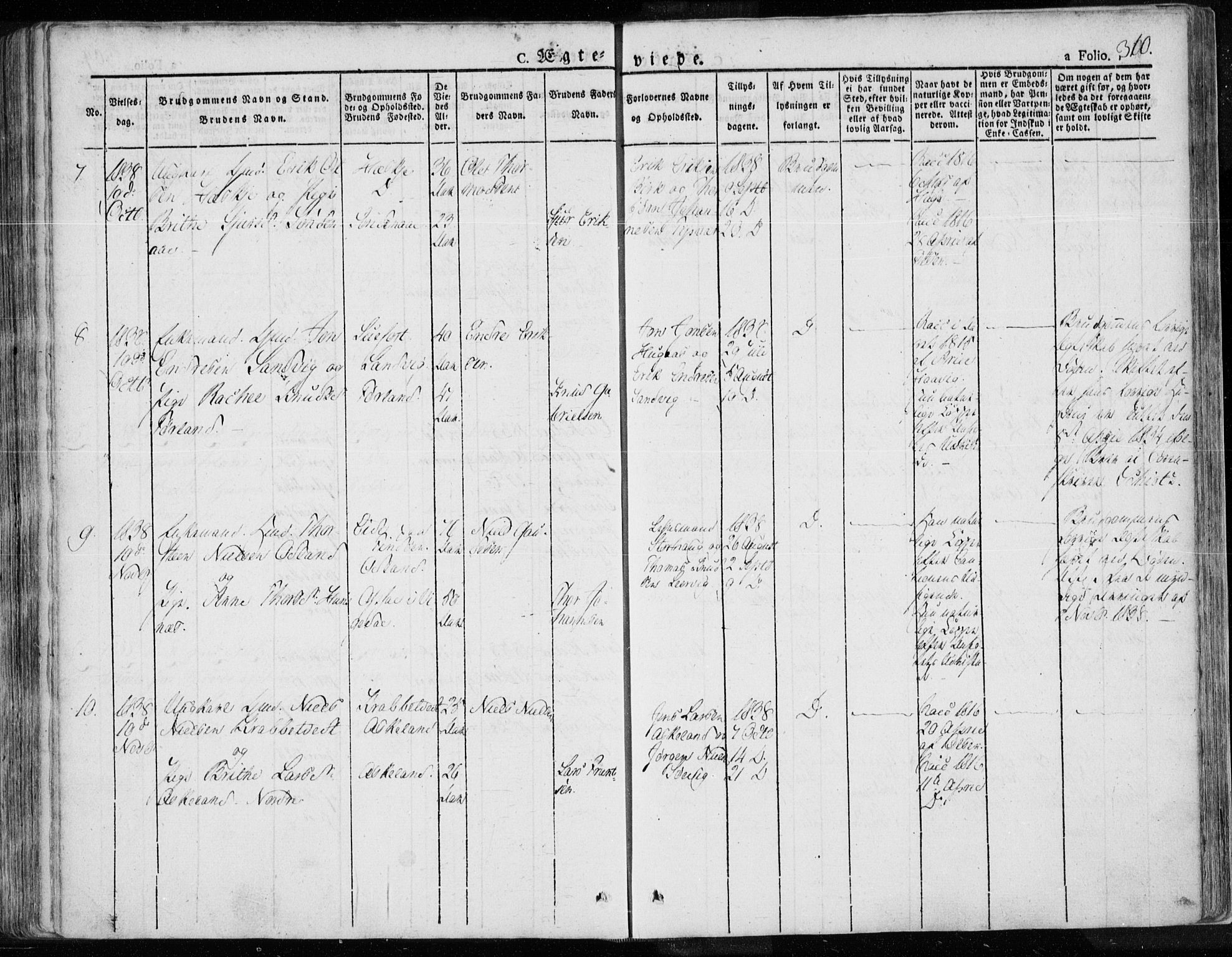 Tysvær sokneprestkontor, AV/SAST-A -101864/H/Ha/Haa/L0001: Parish register (official) no. A 1.1, 1831-1856, p. 310