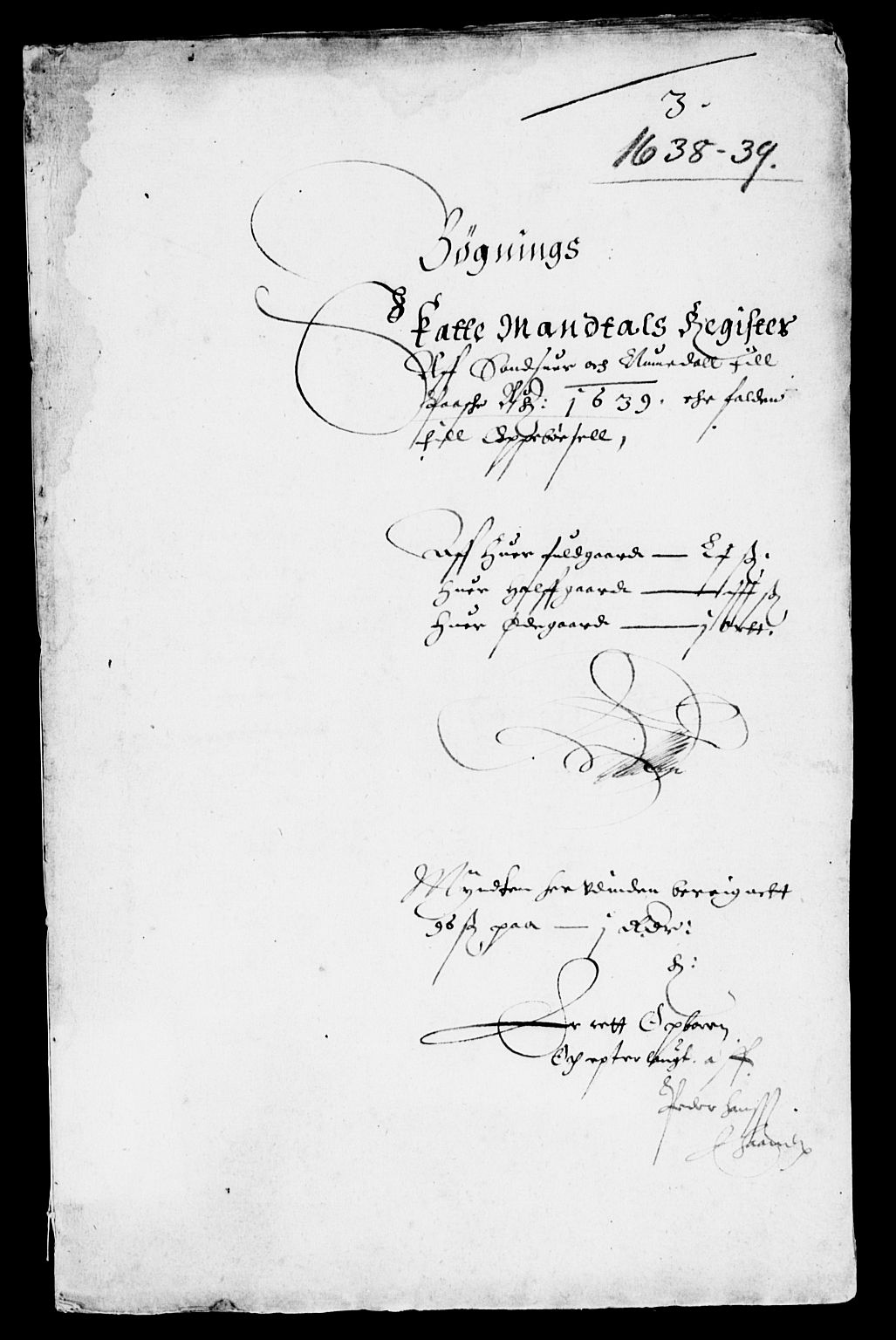 Rentekammeret inntil 1814, Reviderte regnskaper, Lensregnskaper, RA/EA-5023/R/Rb/Rbn/L0002: Numedal og Sandsvær len, 1638-1643