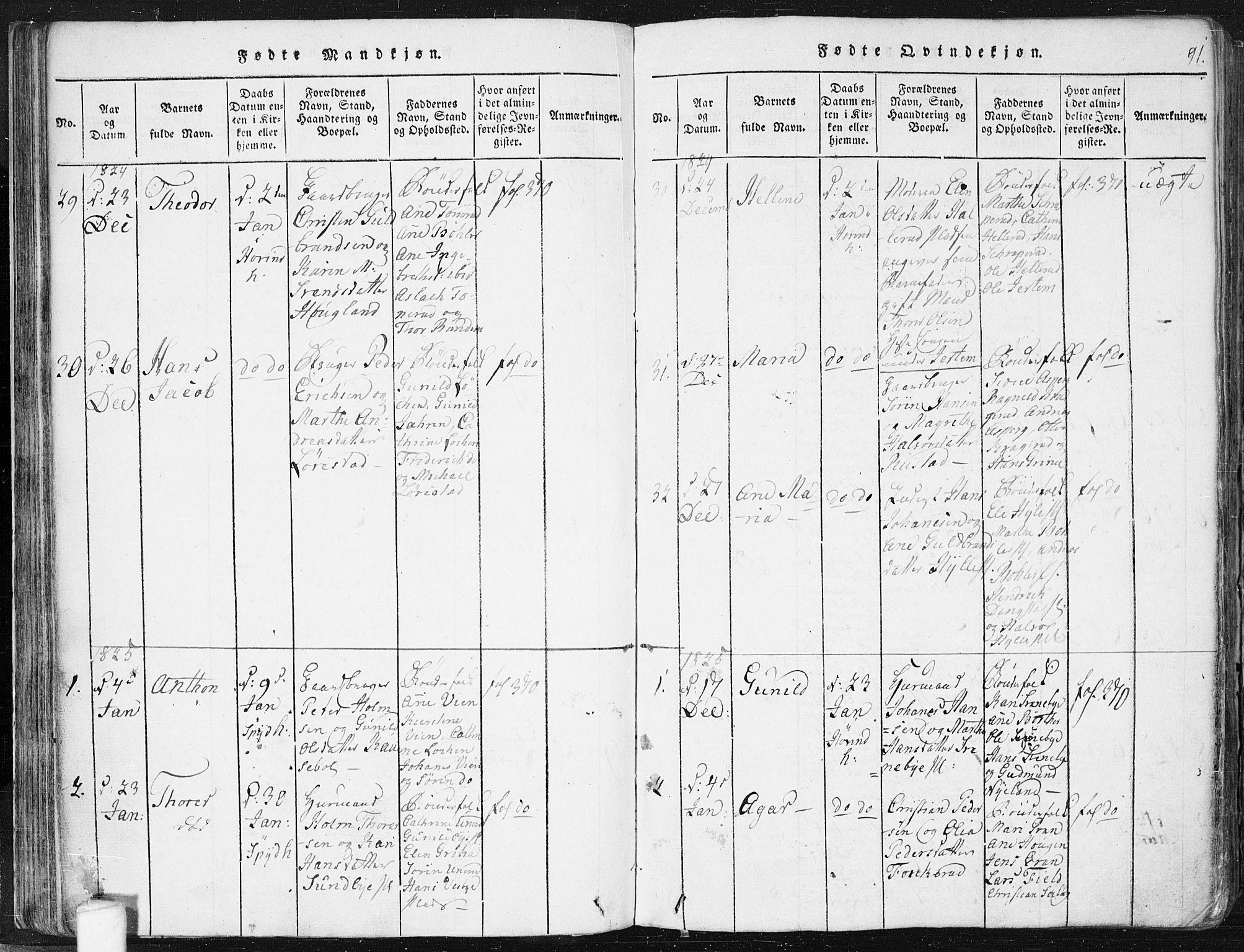 Spydeberg prestekontor Kirkebøker, AV/SAO-A-10924/F/Fa/L0004: Parish register (official) no. I 4, 1814-1841, p. 91