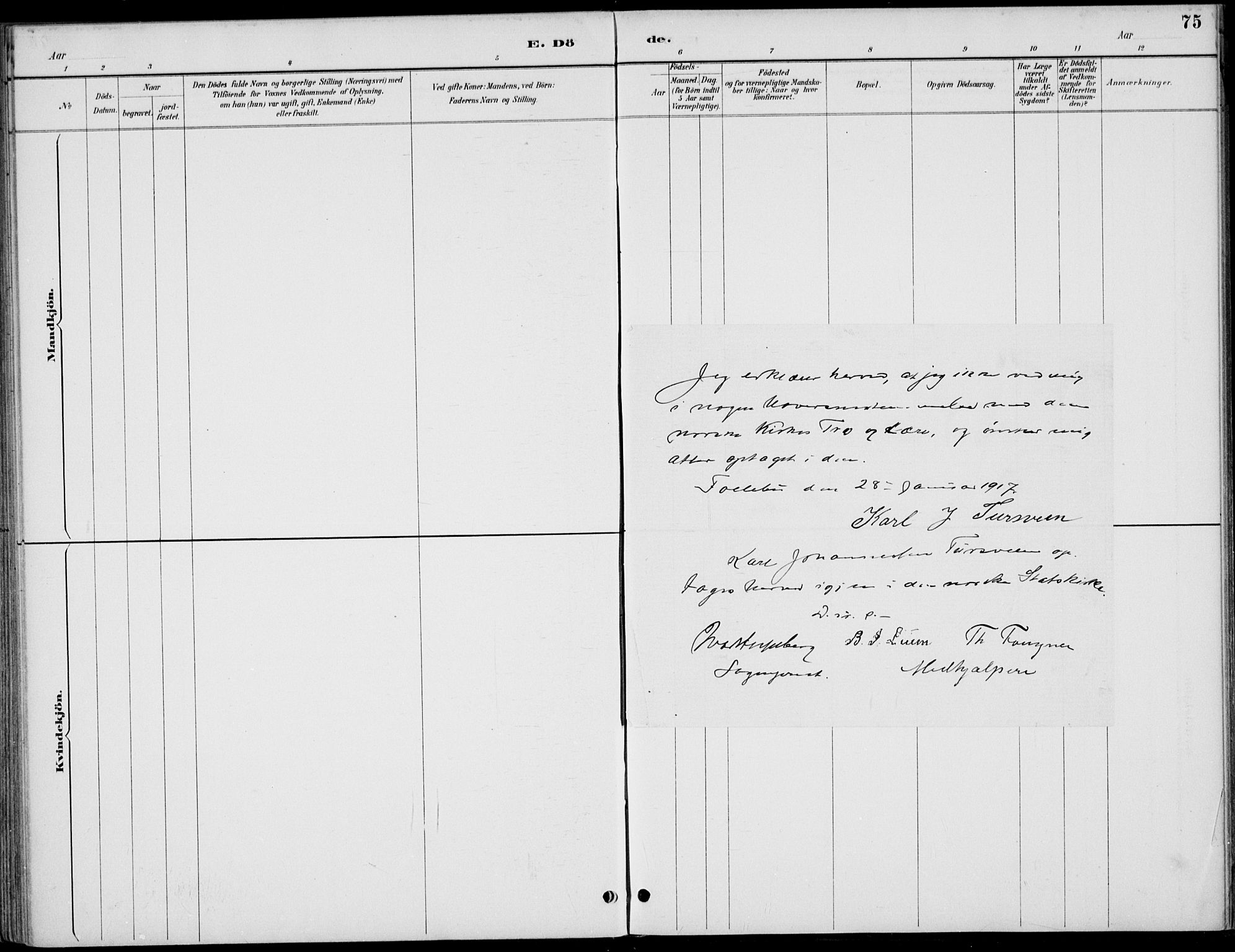 Østre Gausdal prestekontor, SAH/PREST-092/H/Ha/Haa/L0003: Parish register (official) no. 3, 1887-1901, p. 75