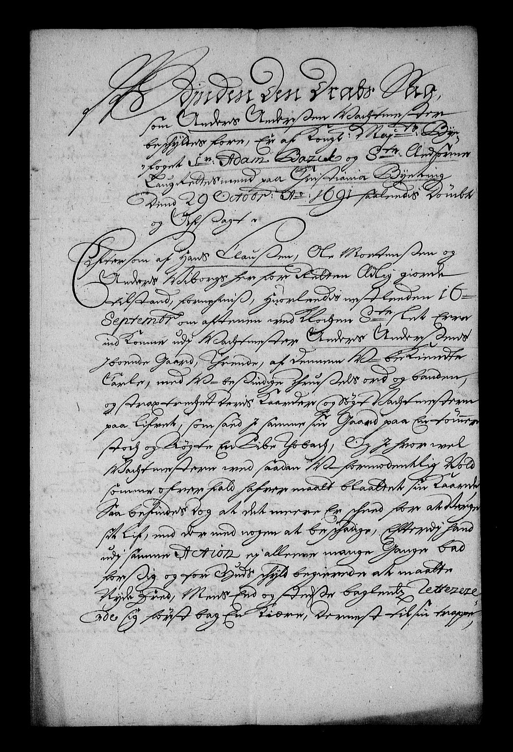 Stattholderembetet 1572-1771, RA/EA-2870/Af/L0004: Avskrifter av vedlegg til originale supplikker, nummerert i samsvar med supplikkbøkene, 1691-1694, p. 107