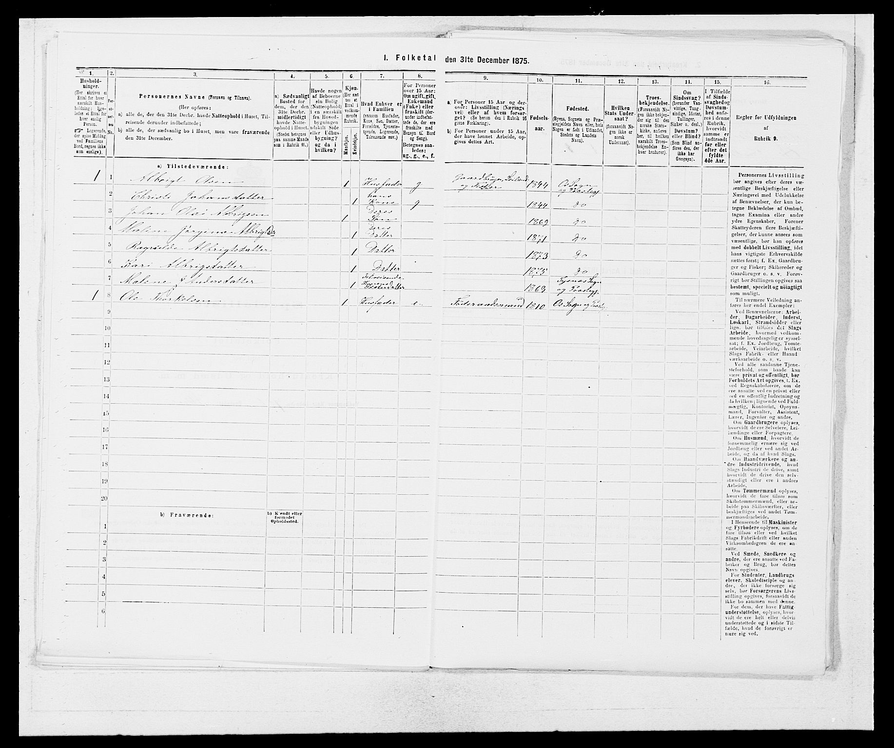 SAB, 1875 census for 1243P Os, 1875, p. 272