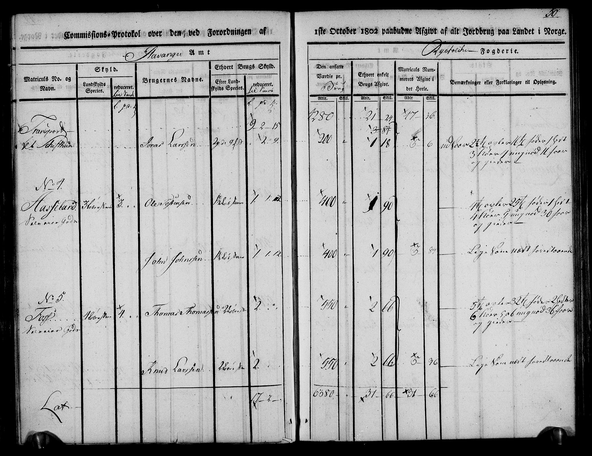 Rentekammeret inntil 1814, Realistisk ordnet avdeling, AV/RA-EA-4070/N/Ne/Nea/L0101: Ryfylke fogderi. Kommisjonsprotokoll for Jelsa, Hjelmeland og Årdal skipreider, 1803, p. 51