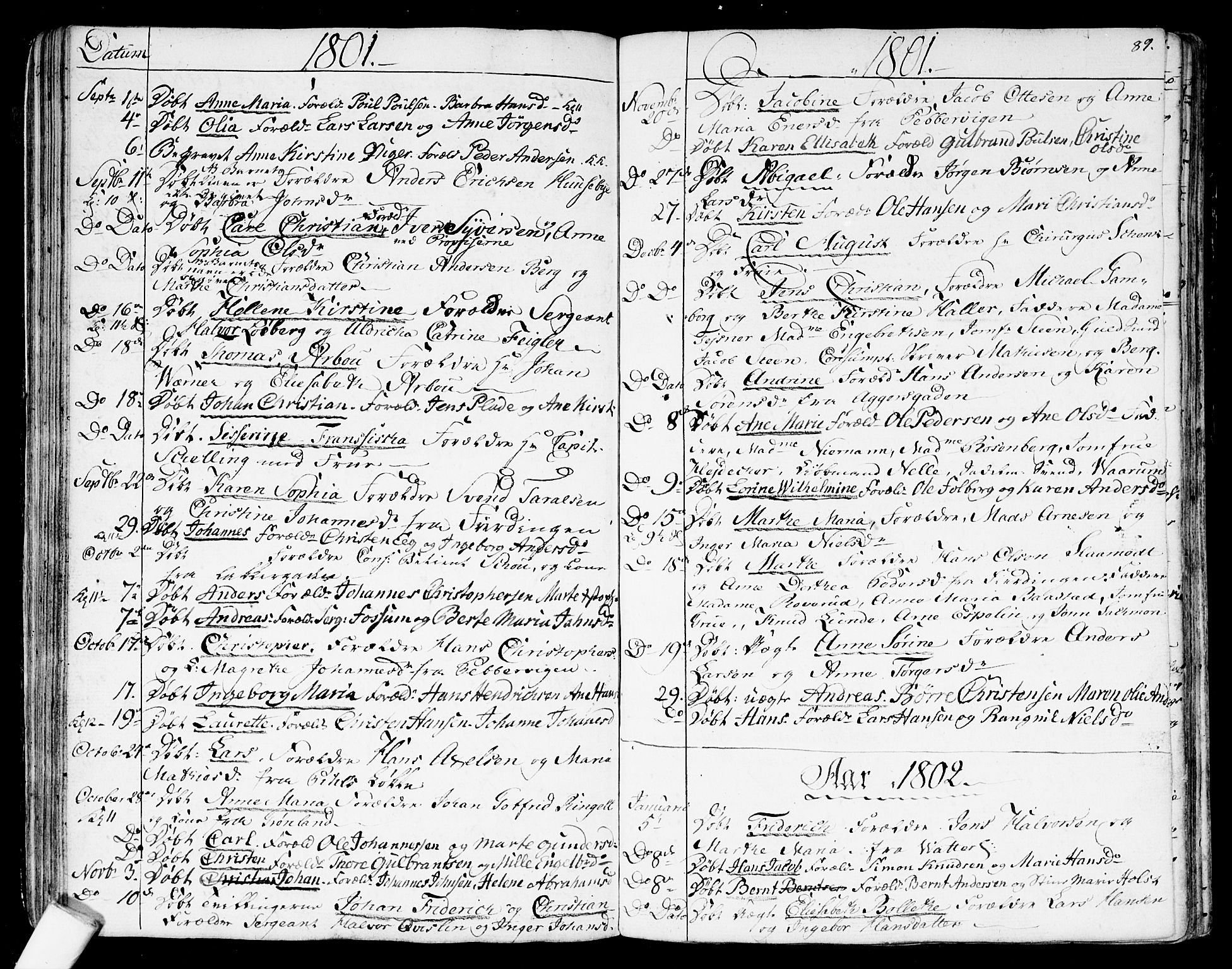 Garnisonsmenigheten Kirkebøker, SAO/A-10846/G/Ga/L0001: Parish register (copy) no. 1, 1796-1814, p. 88-89