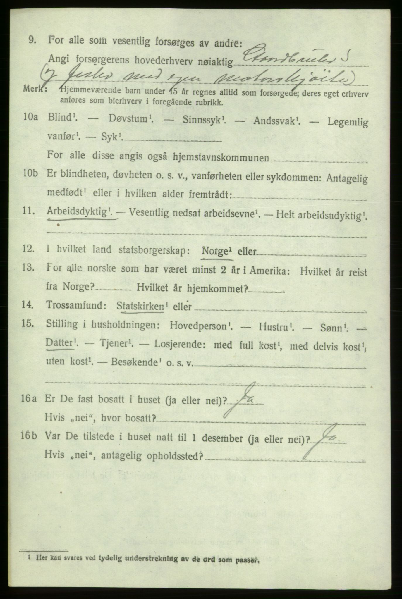 SAB, 1920 census for Bremnes, 1920, p. 4891