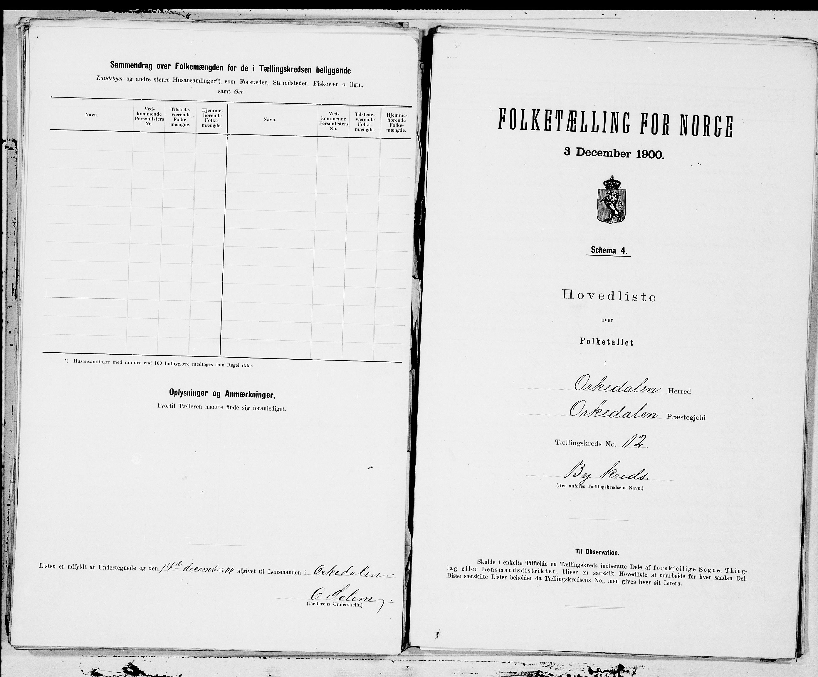 SAT, 1900 census for Orkdal, 1900, p. 26