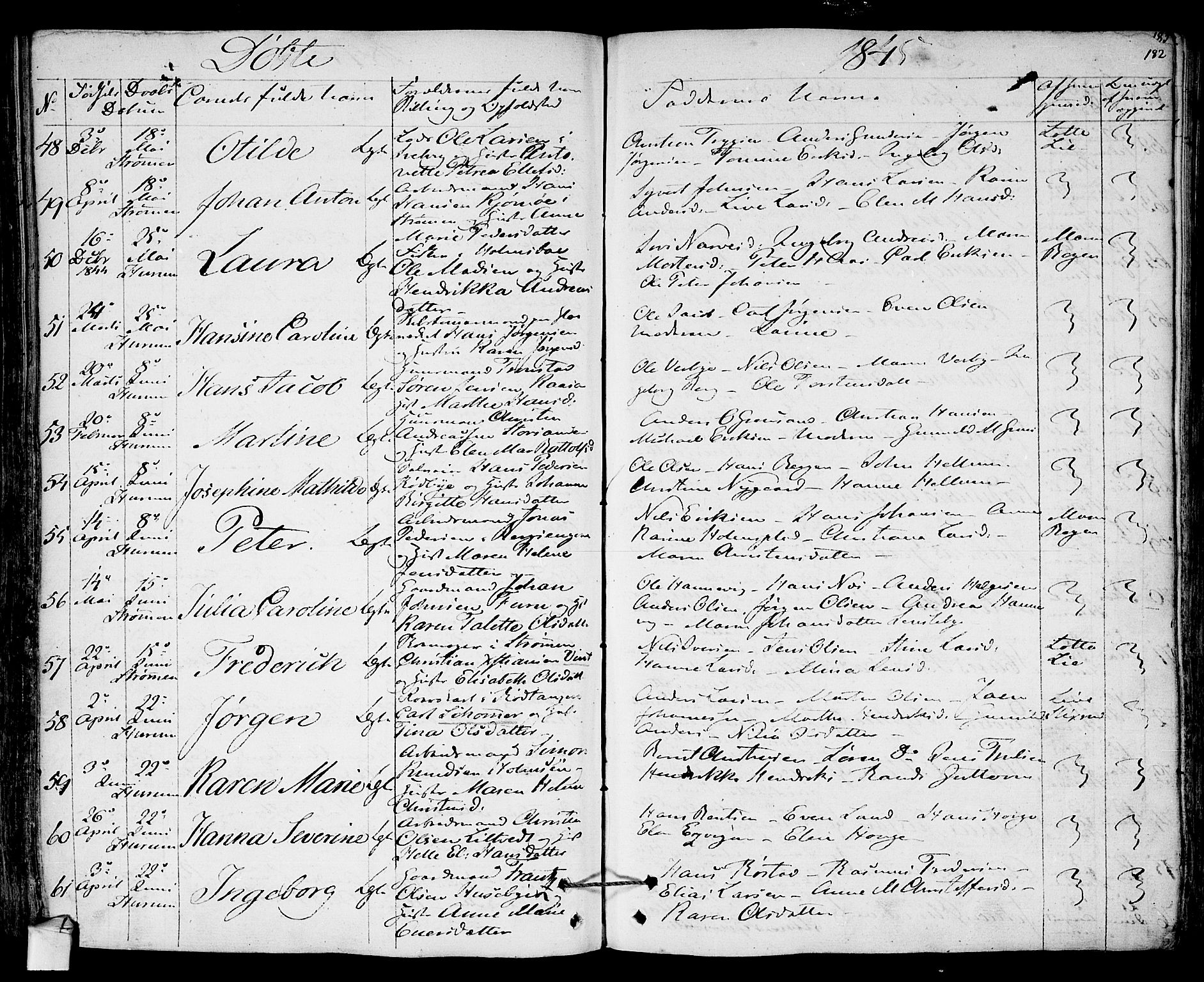 Hurum kirkebøker, SAKO/A-229/F/Fa/L0010: Parish register (official) no. 10, 1827-1846, p. 182