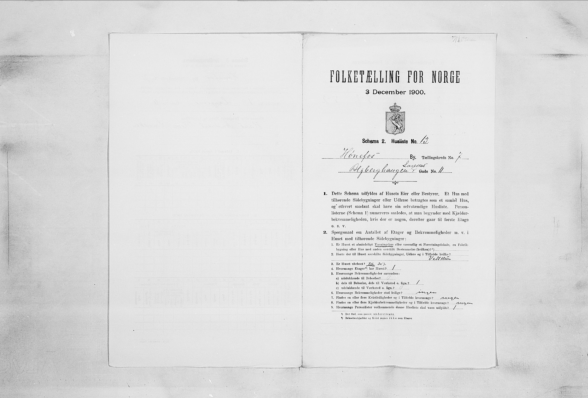 RA, 1900 census for Hønefoss, 1900, p. 691