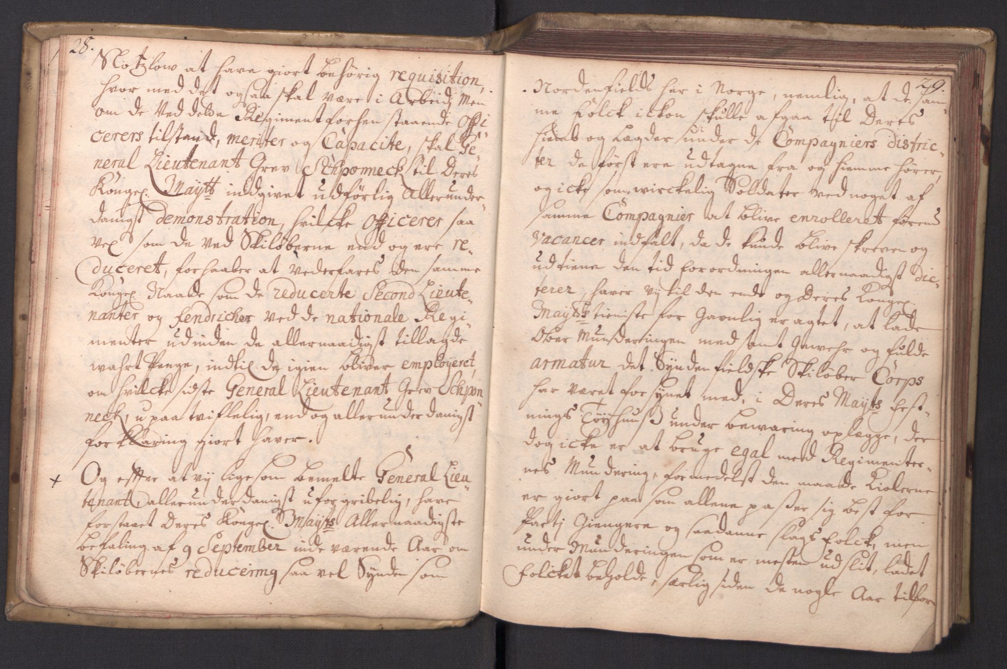 Kommanderende general (KG I) med Det norske krigsdirektorium, AV/RA-EA-5419/B/L0008: Kommanderende generals kopibok, 1720-1721, p. 28-29