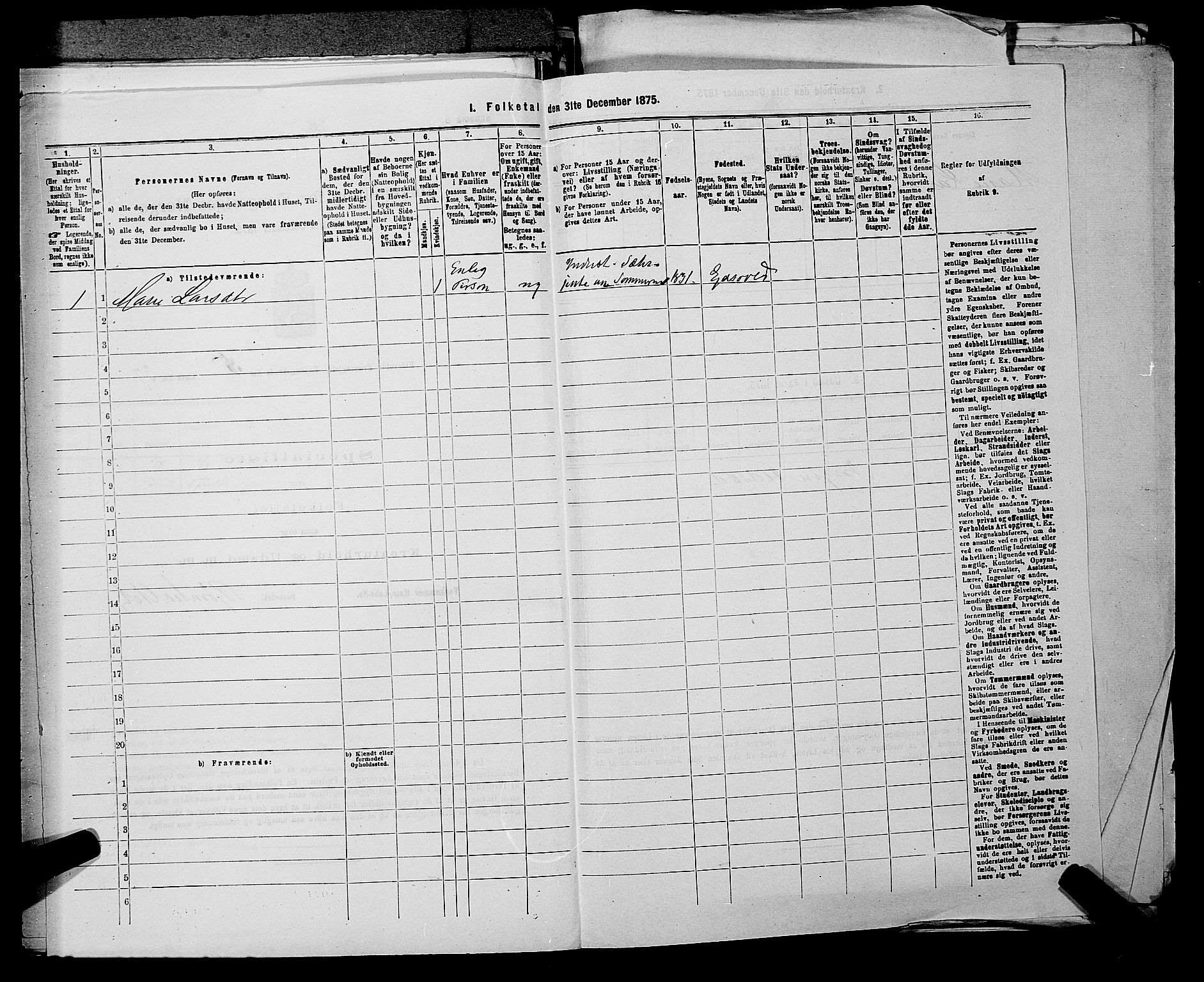 RA, 1875 census for 0237P Eidsvoll, 1875, p. 819