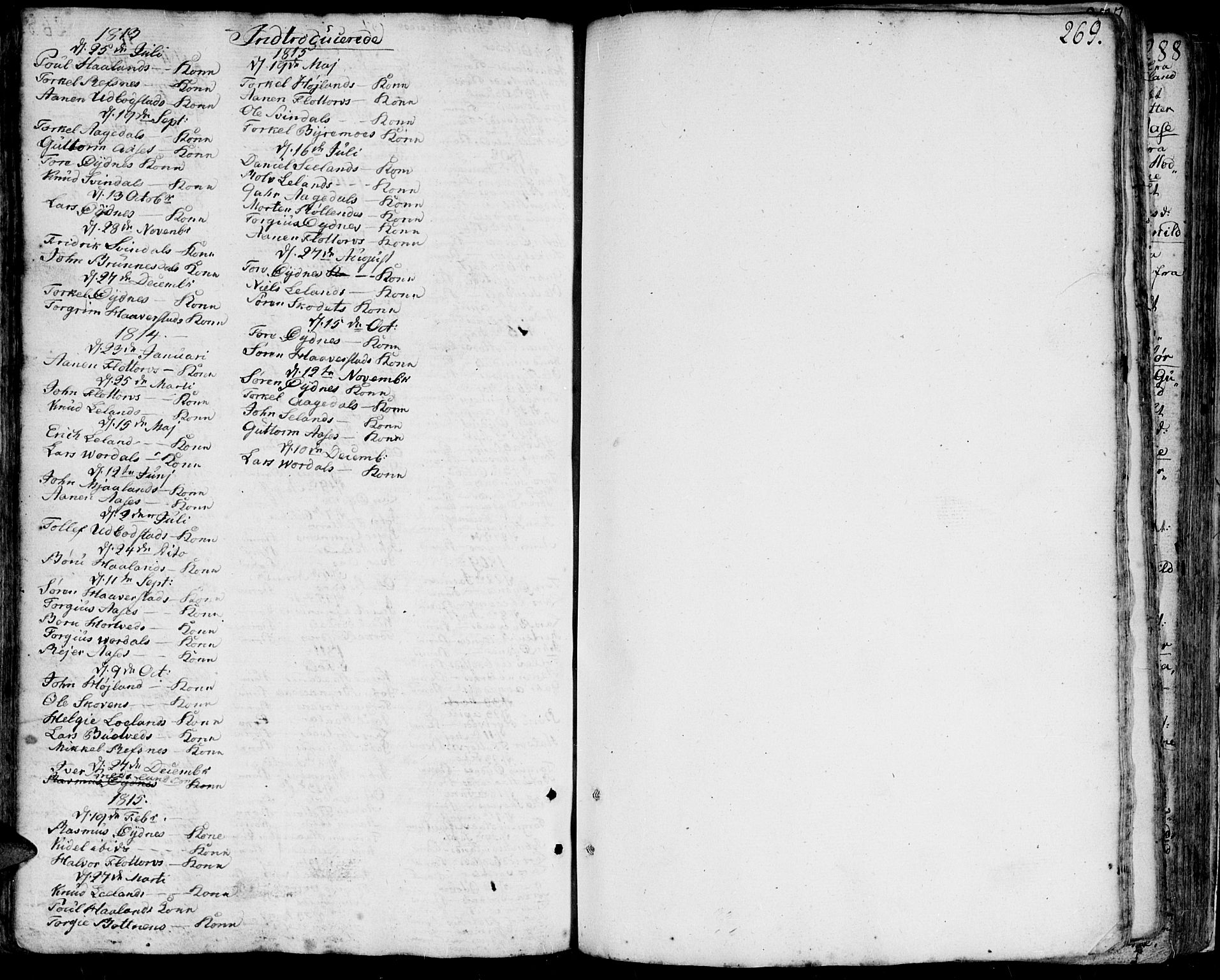 Bjelland sokneprestkontor, SAK/1111-0005/F/Fa/Faa/L0001: Parish register (official) no. A 1 /3, 1793-1815, p. 269