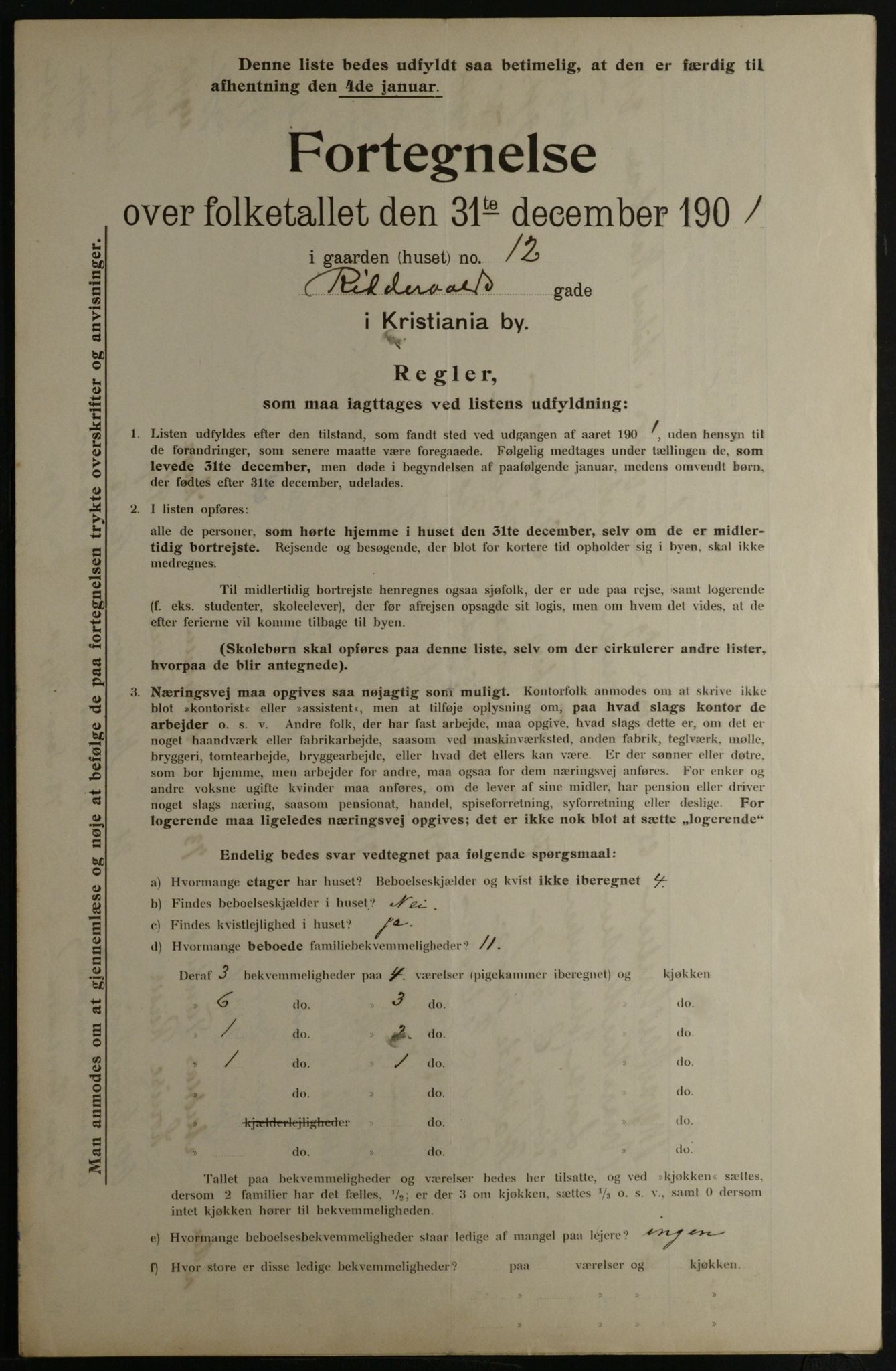 OBA, Municipal Census 1901 for Kristiania, 1901, p. 12760