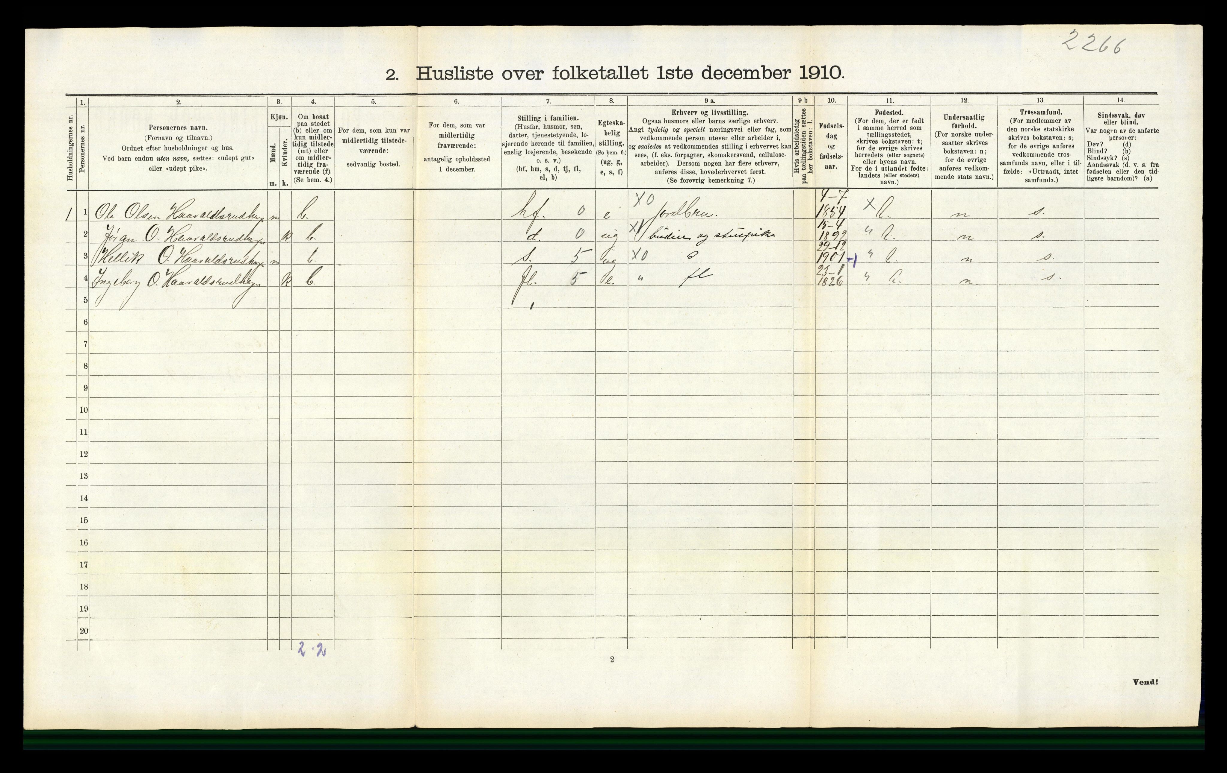 RA, 1910 census for Flesberg, 1910, p. 90