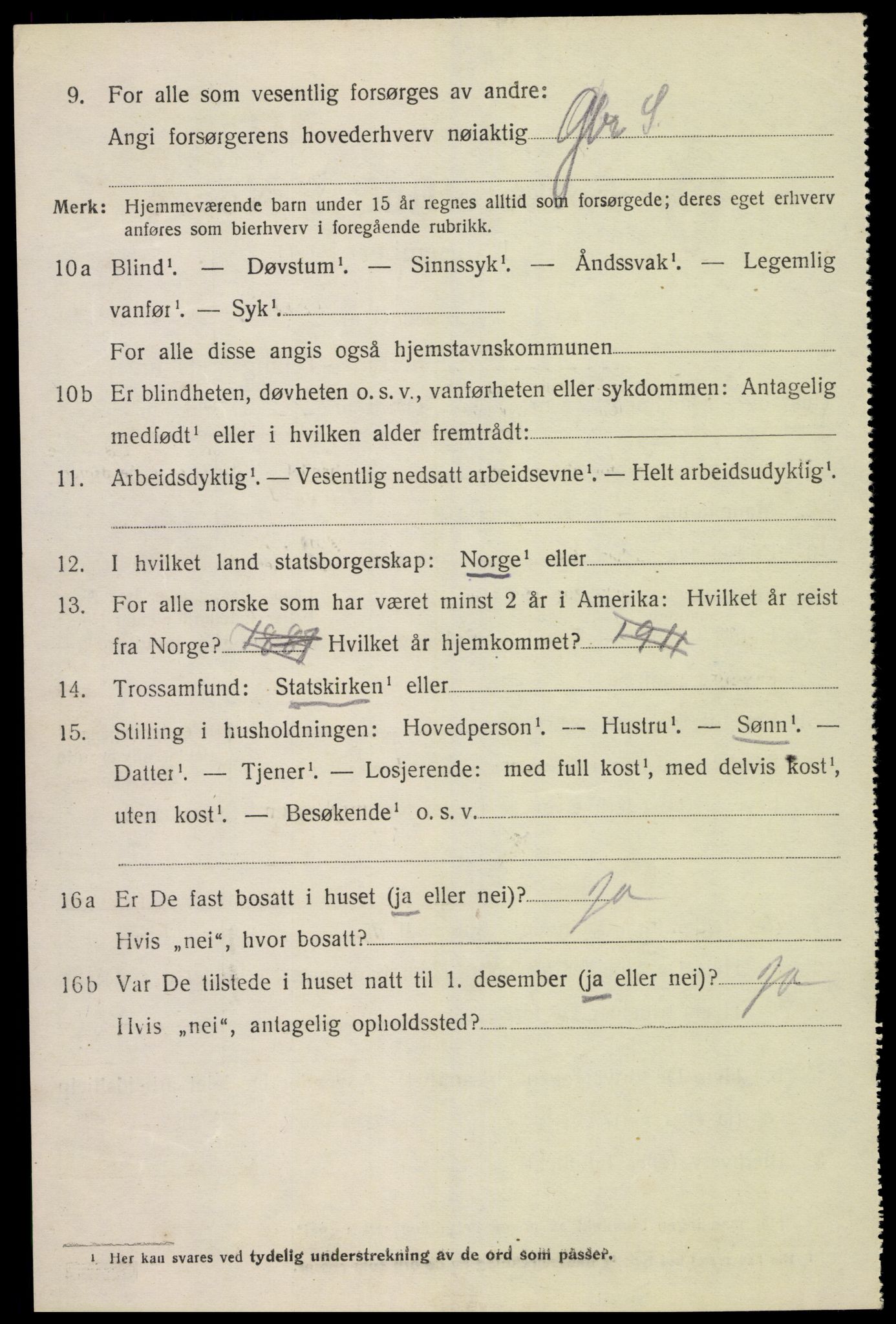 SAK, 1920 census for Konsmo, 1920, p. 1461