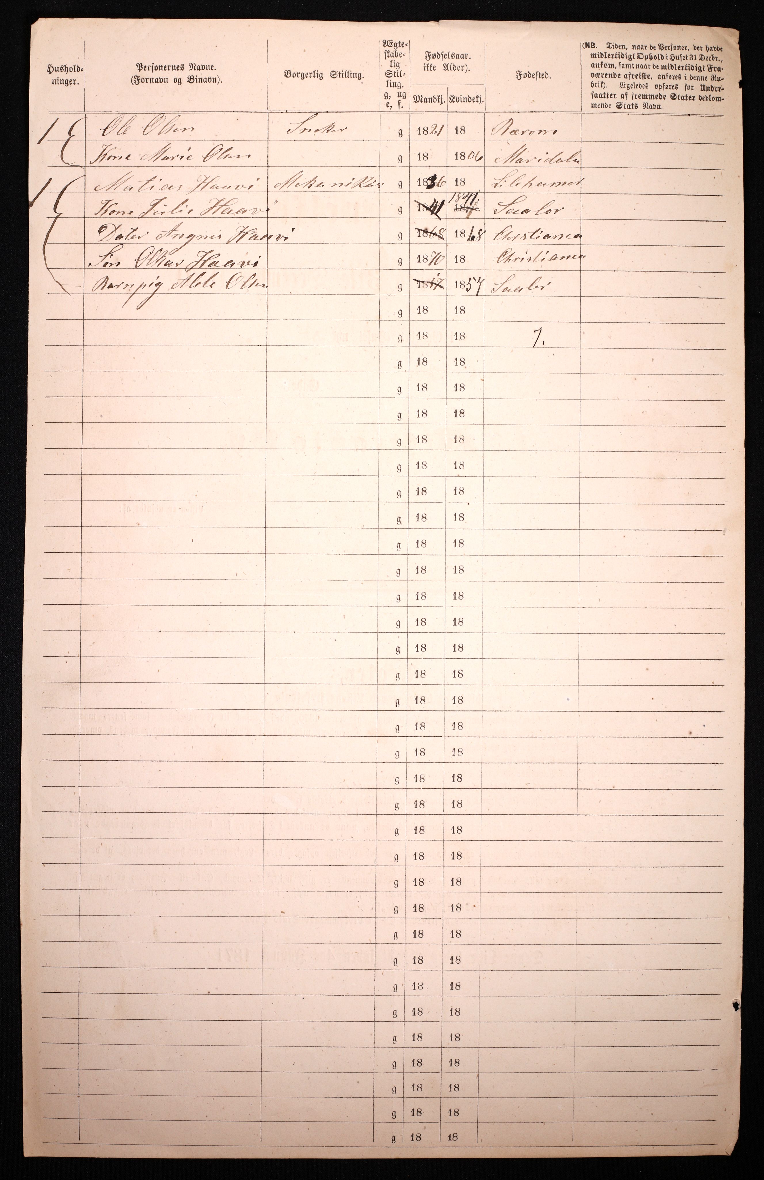 RA, 1870 census for 0301 Kristiania, 1870, p. 379