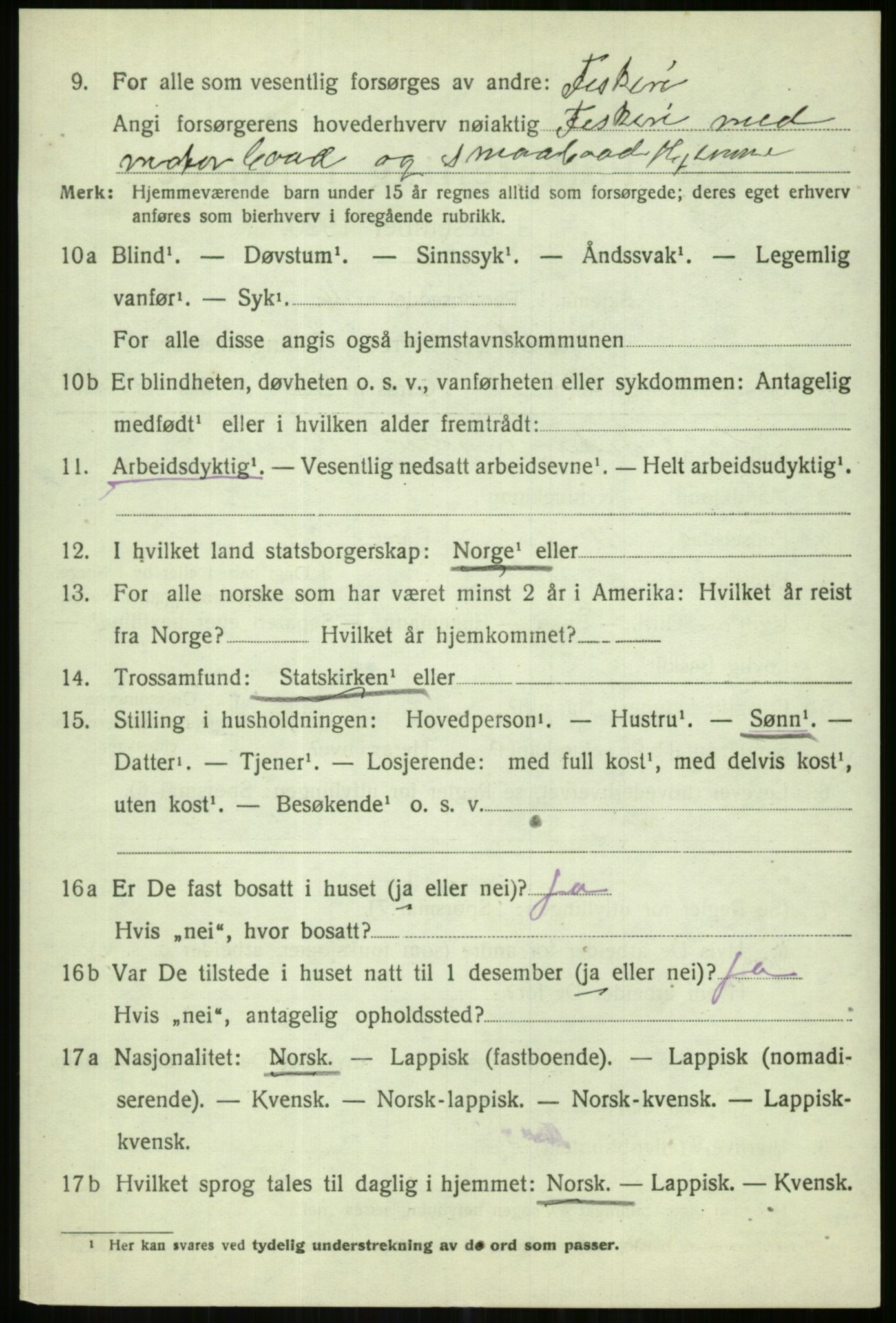 SATØ, 1920 census for Karlsøy, 1920, p. 4275